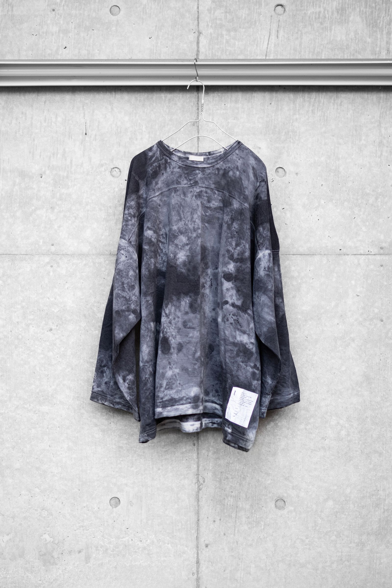 【INNAT×KANEMASA PHIL.】WOOL TIE-DYE FOOTBALL TEE / Black