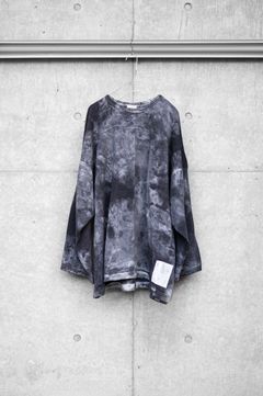 【INNAT×KANEMASA PHIL.】WOOL TIE-DYE FOOTBALL TEE / Black