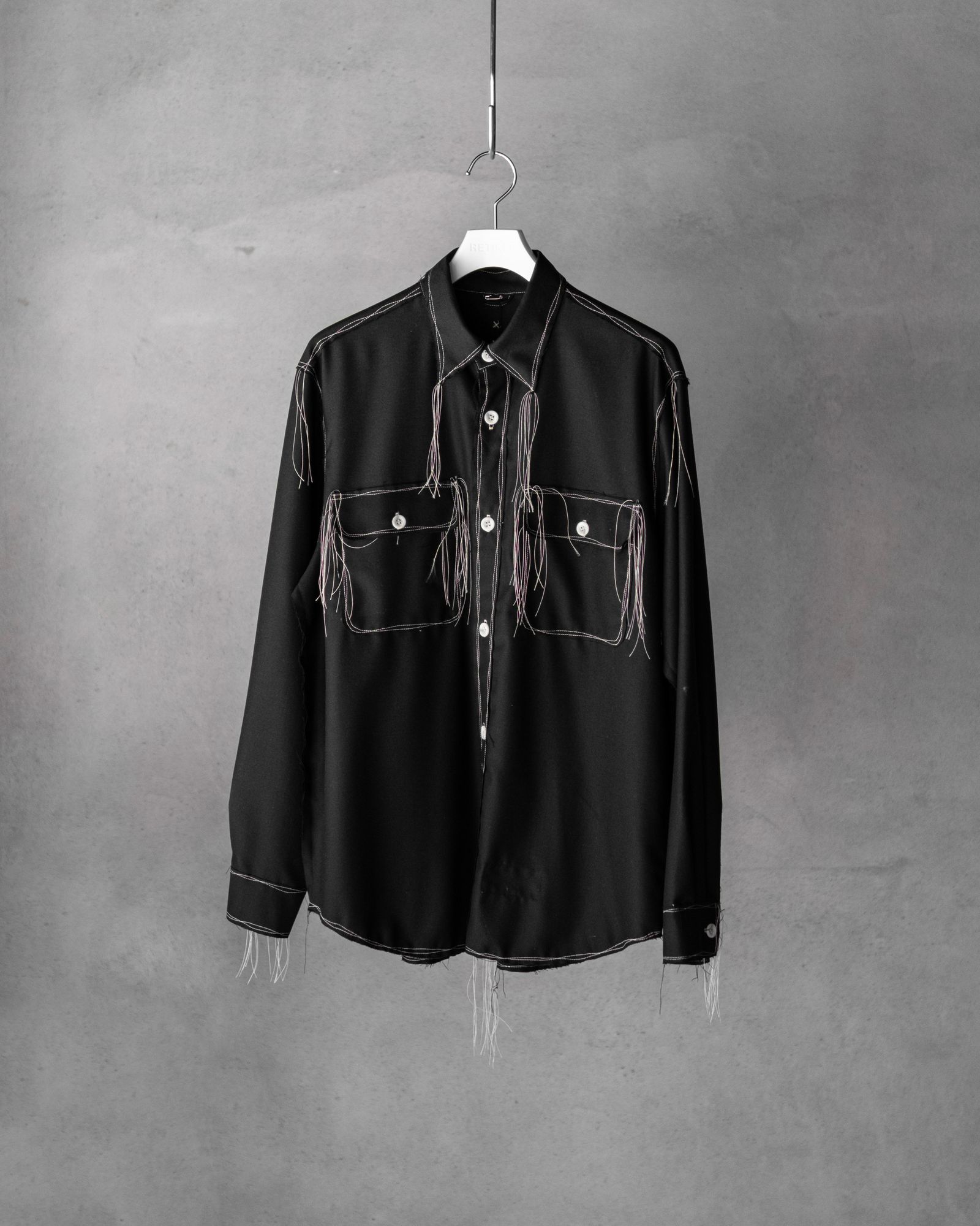 “Washable Super120’s” 60s COLLAR CRAFTSMAN SHIRT / Black