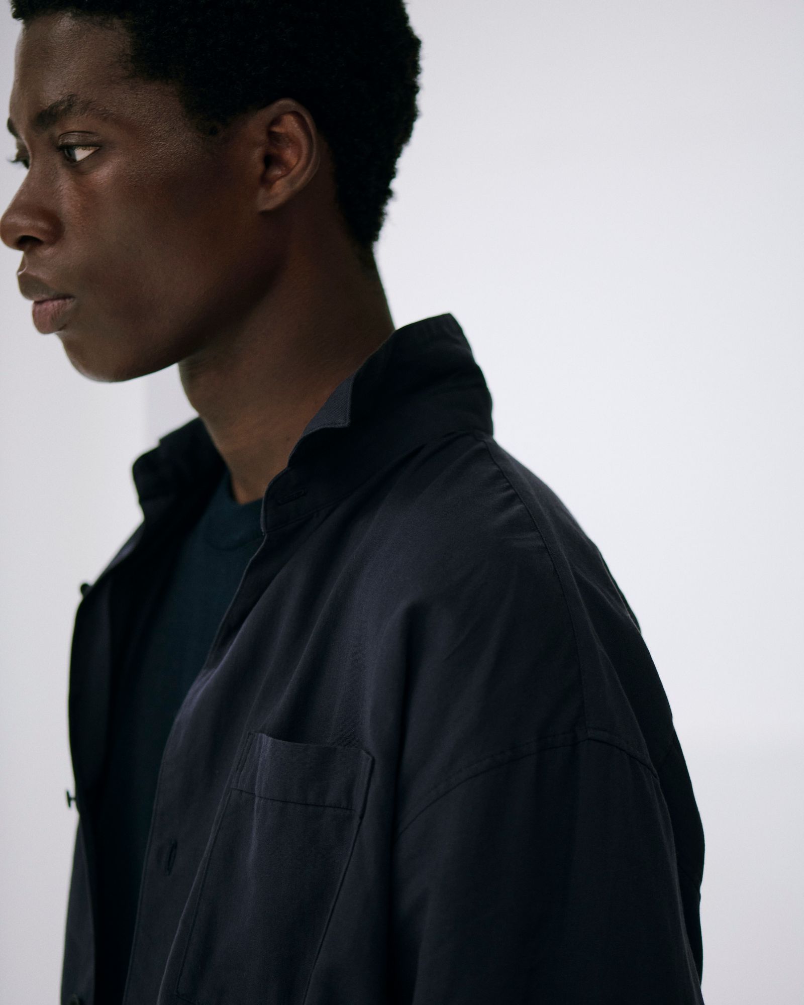Soft Oxford Wide Shirts / Navy
