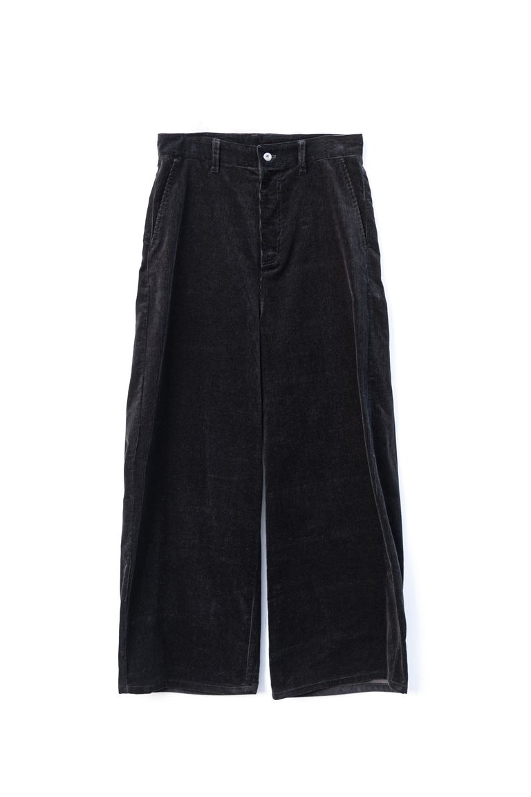 JUHA - HIGH WAIST CORDUROY PANTS / BLACK | Retikle Online Store