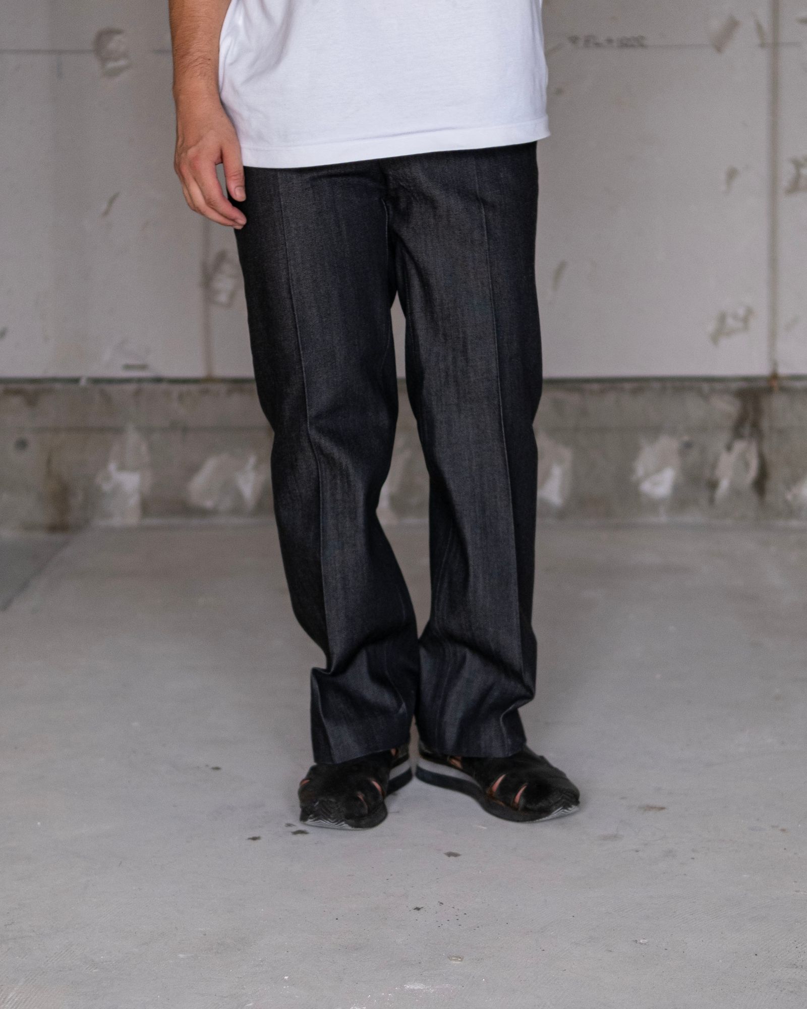 "O" COMBED COMPACT DENIM / BLACK