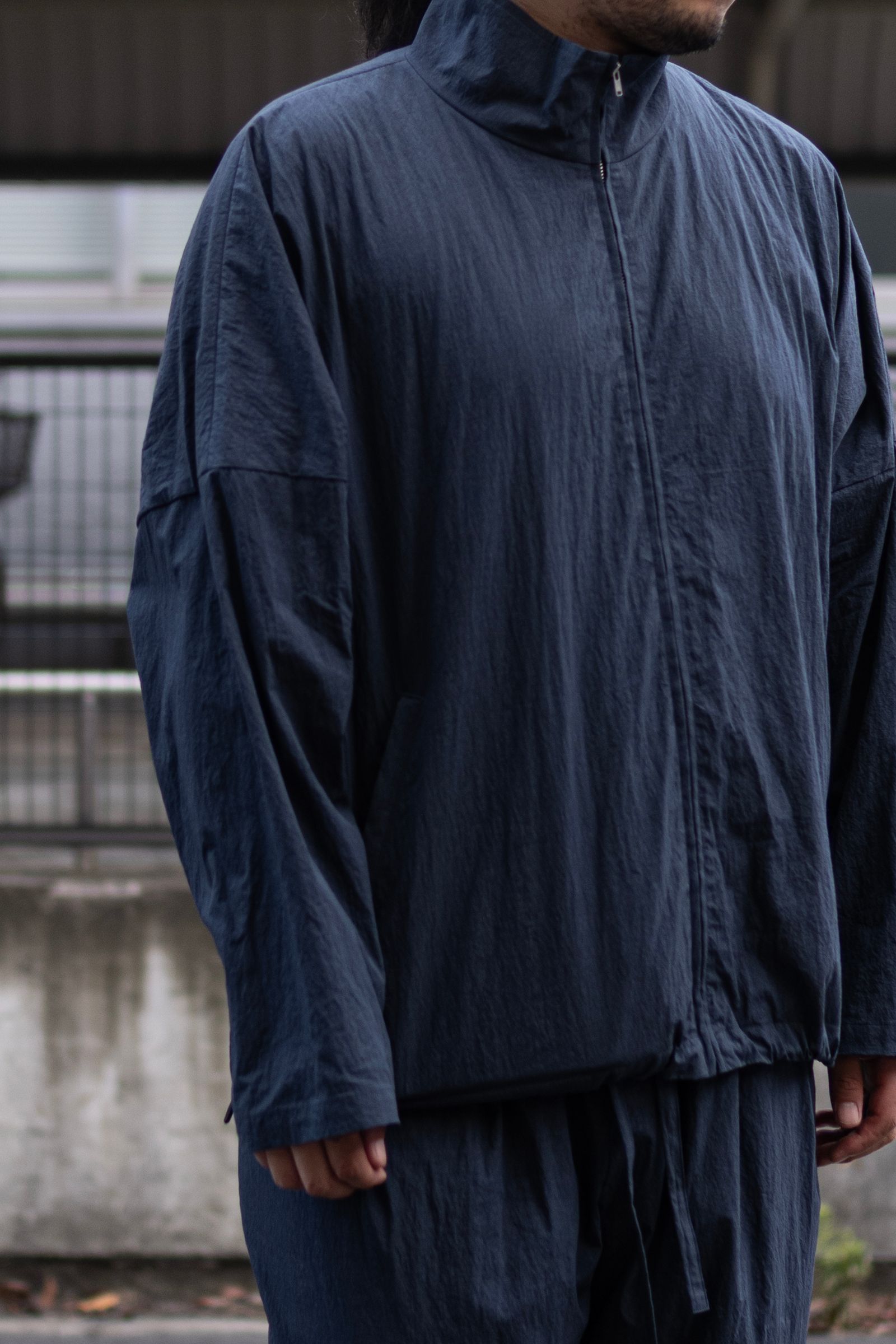 COTTON NYLON TRACK JACKET / DALL NAVY