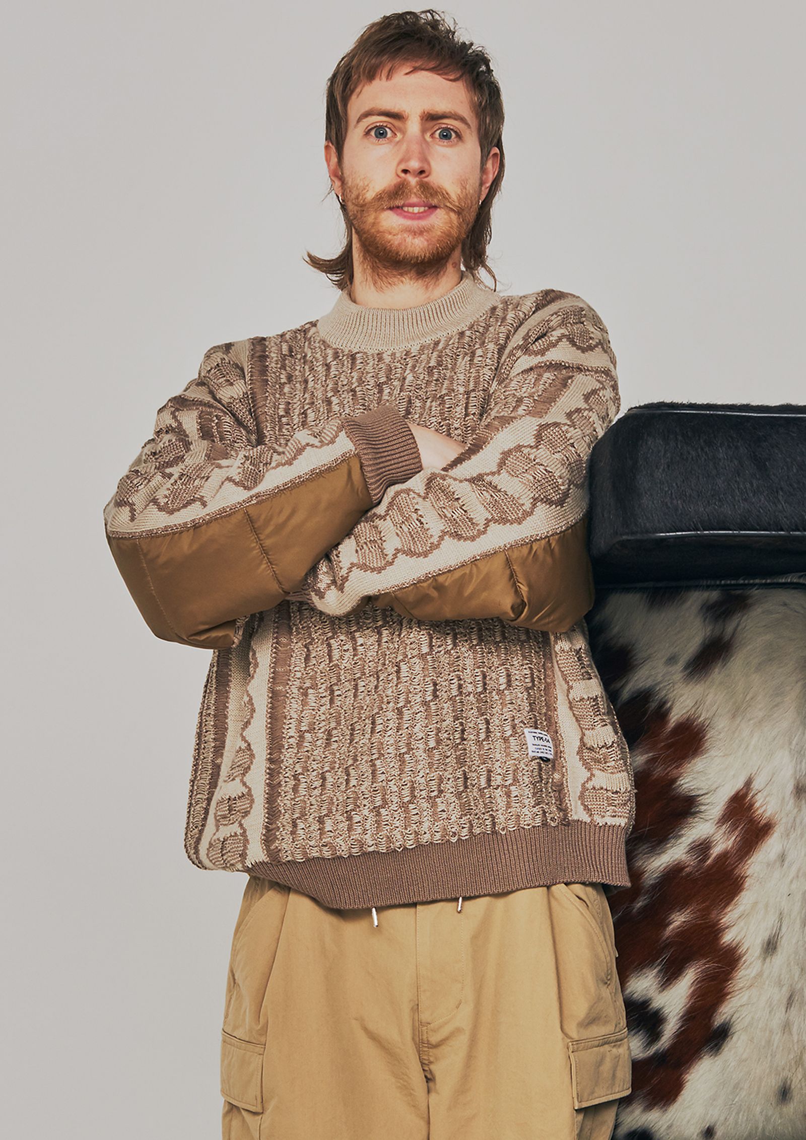 elephant TRIBAL fabrics - Hybrid Knit / BEIGE | Retikle Online Store