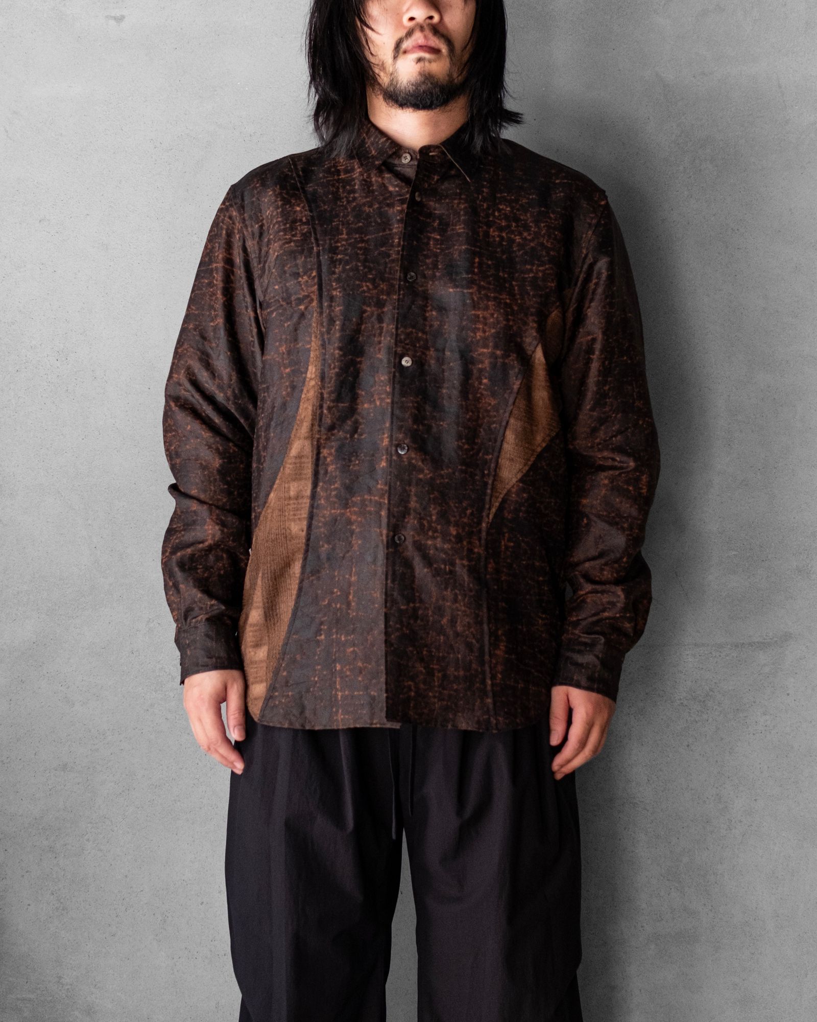 Silk Dorozome Shirt / Brown