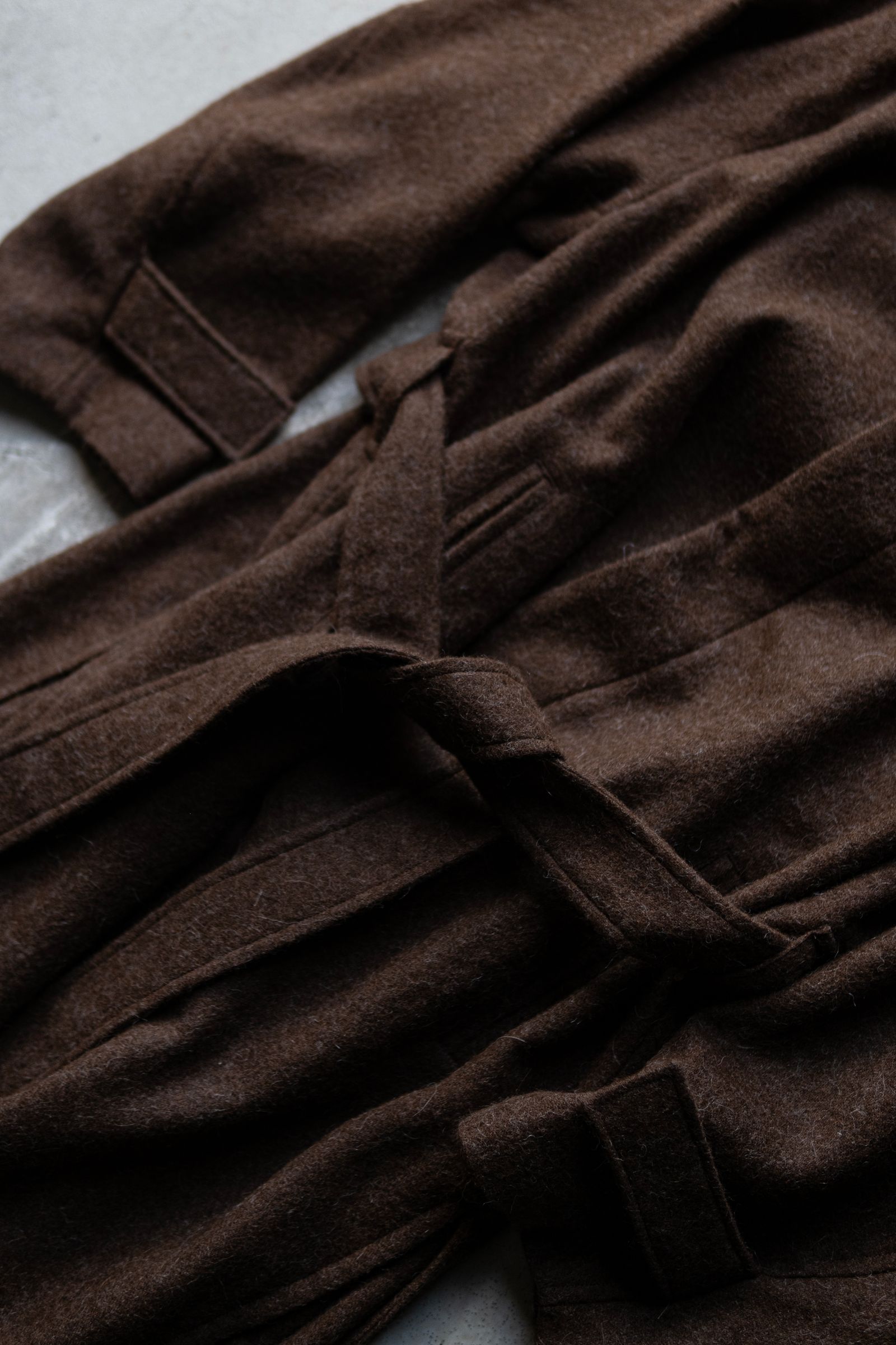 ALPACA OVERSIZE BALMACAN COAT / Natural Brown