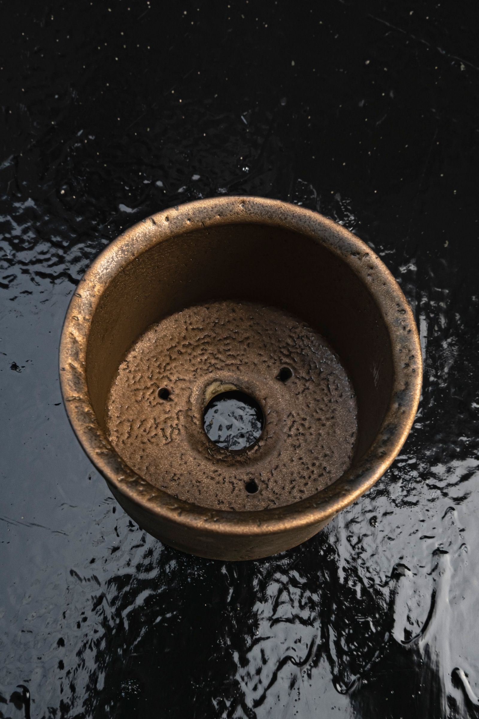 【当店限定】smiya pot -黄金梅花皮- M / 植木鉢