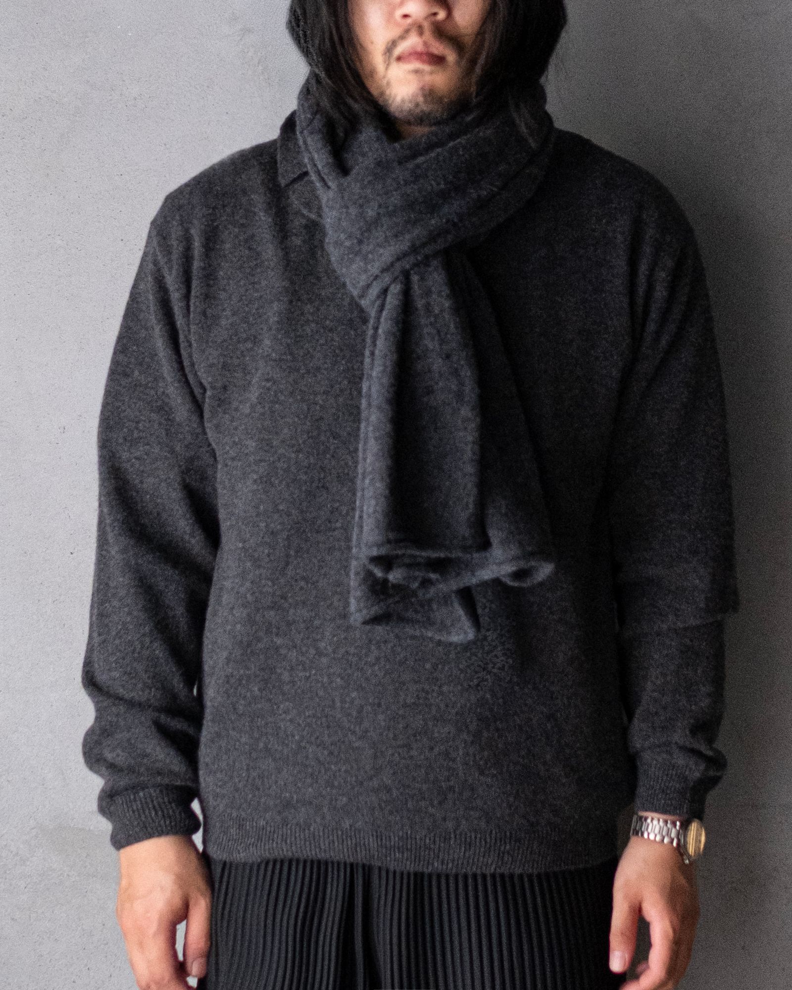 Baby Alpaca Muffler / Gray