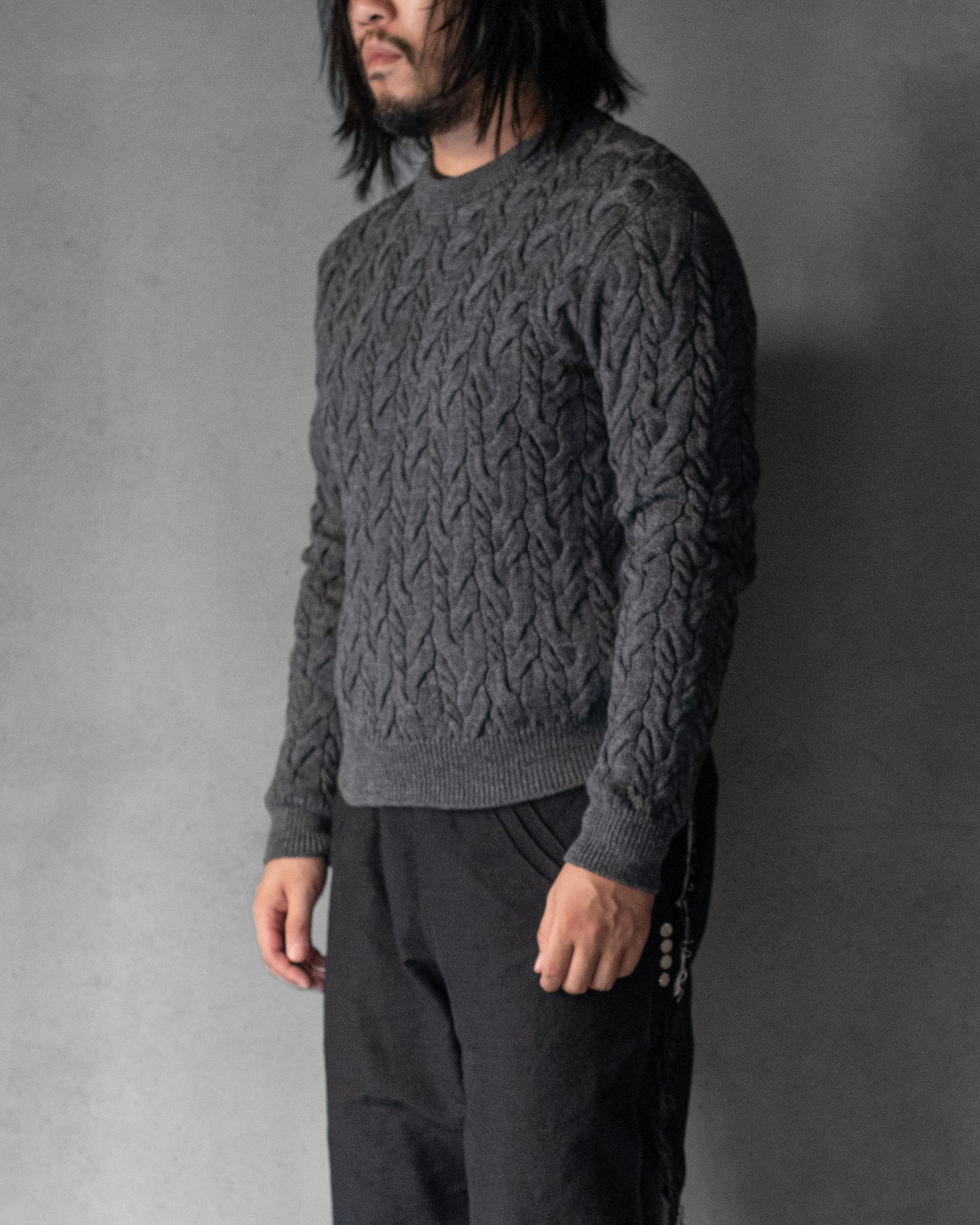 Cable Knit in Mérinos d'Arles / Gray Melange