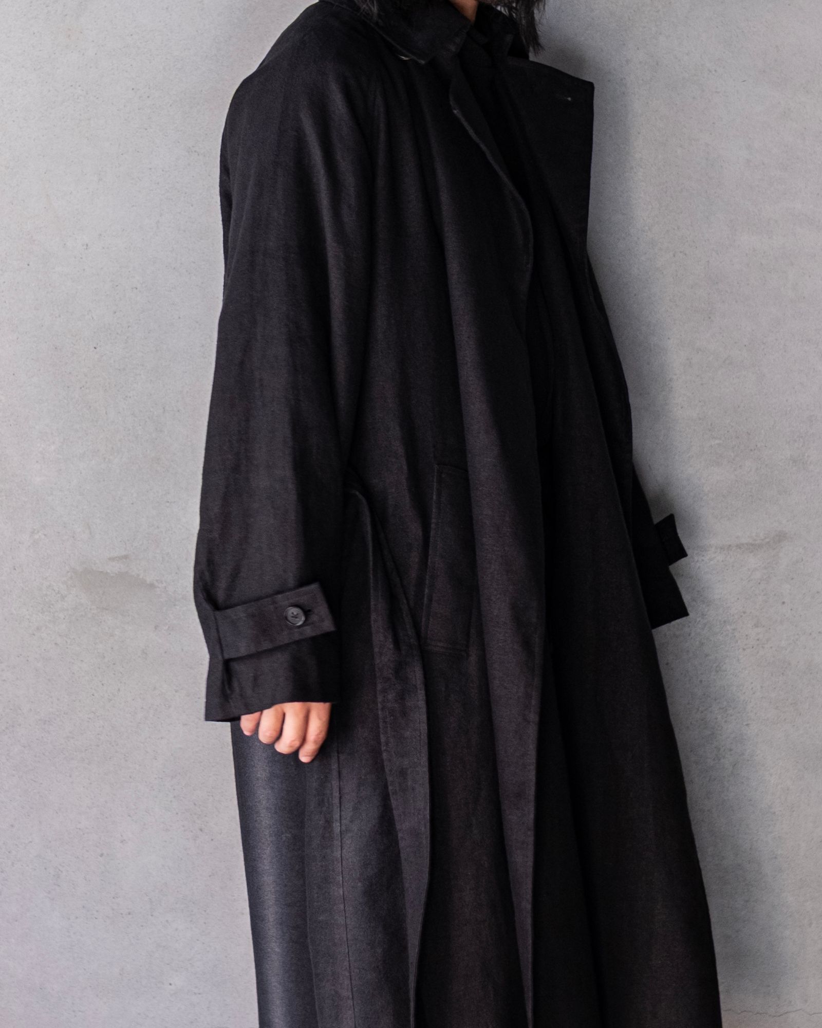 Hemp Oversize Coat / Black