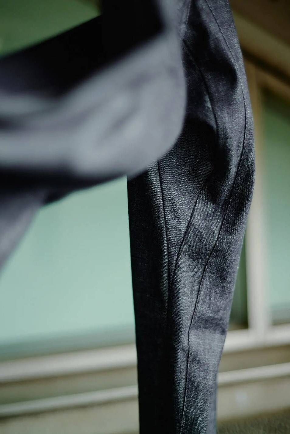 Three-d denim pants / indigo