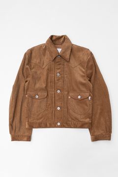 CORDUROY DENIM JACKET / BROWN