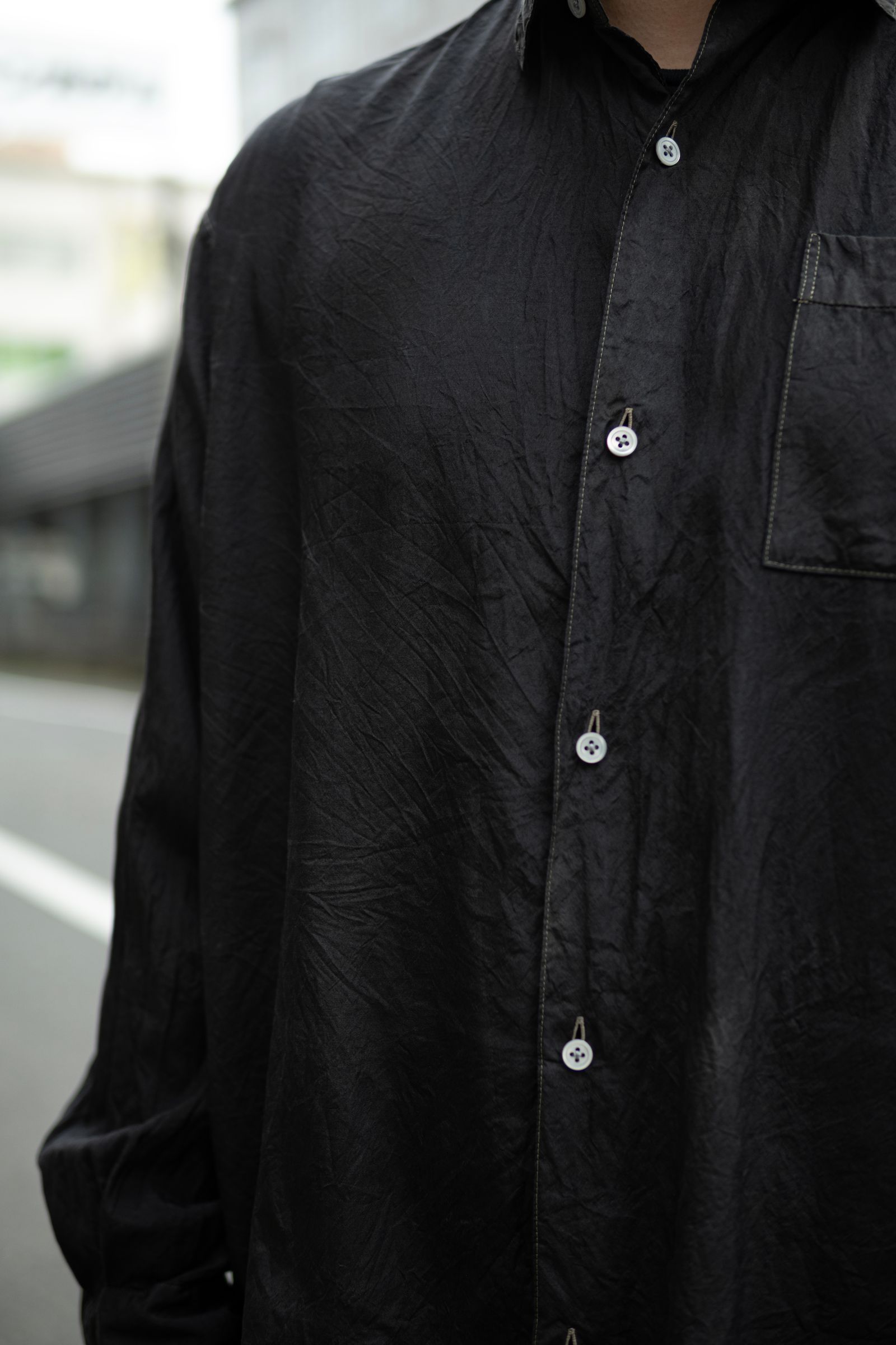 Blanc YM - 【Blanc YM×Retikle】Silk Wide Shirt | Retikle Online Store
