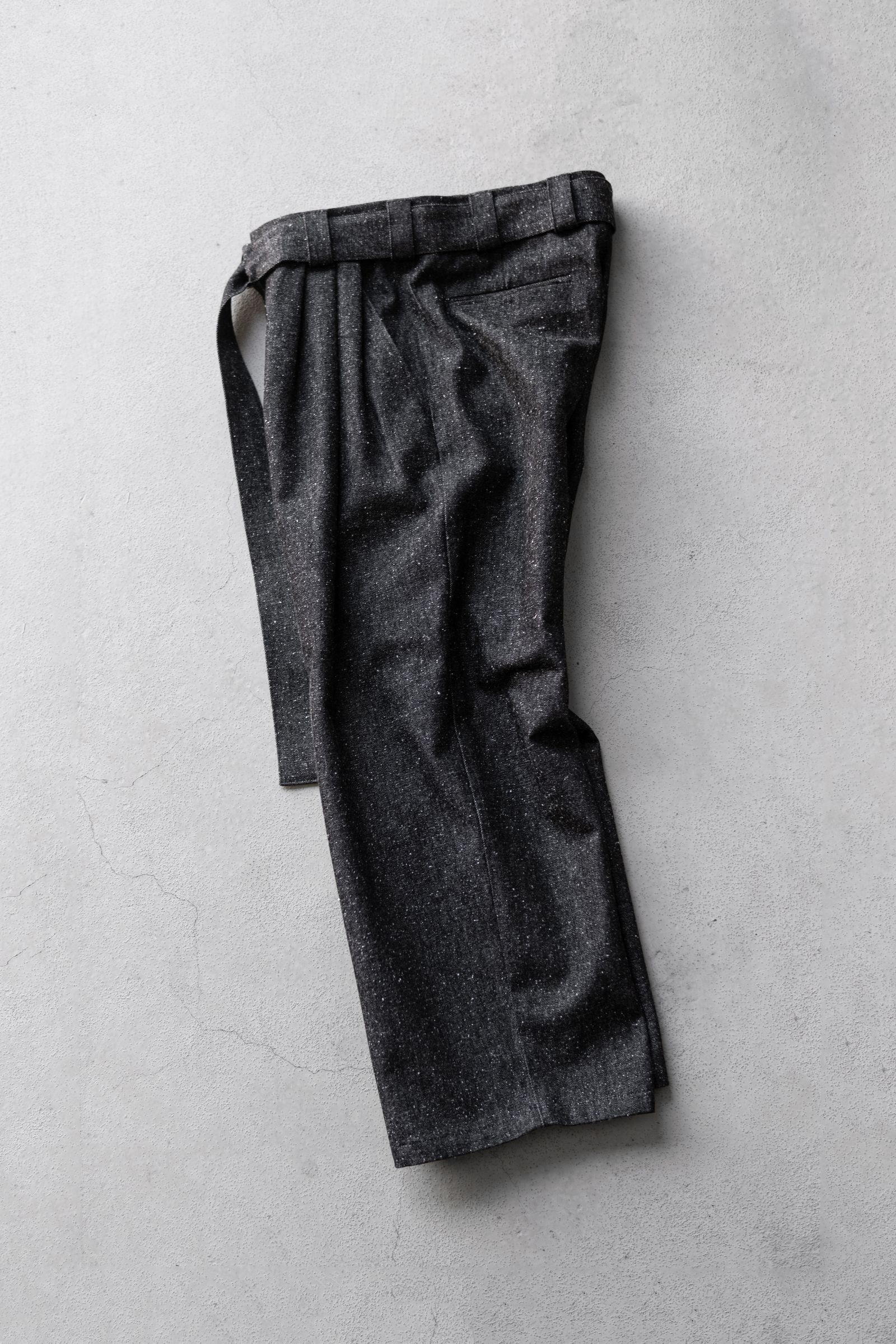 Silk Denim Wide Pants / Black