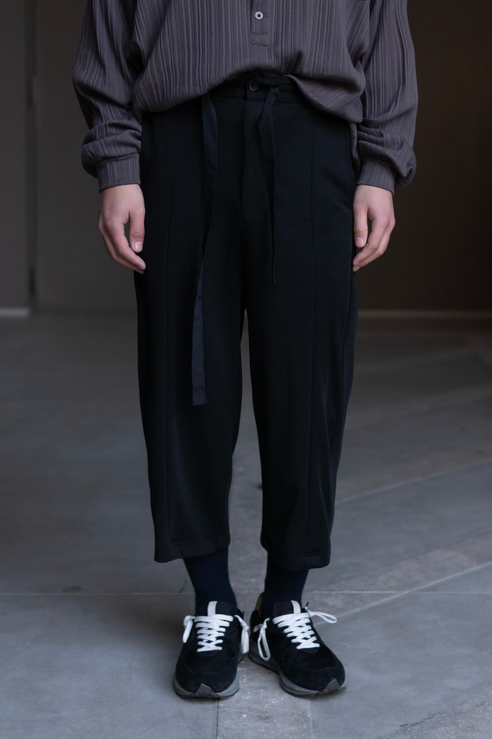 3D wide easy pants / Black