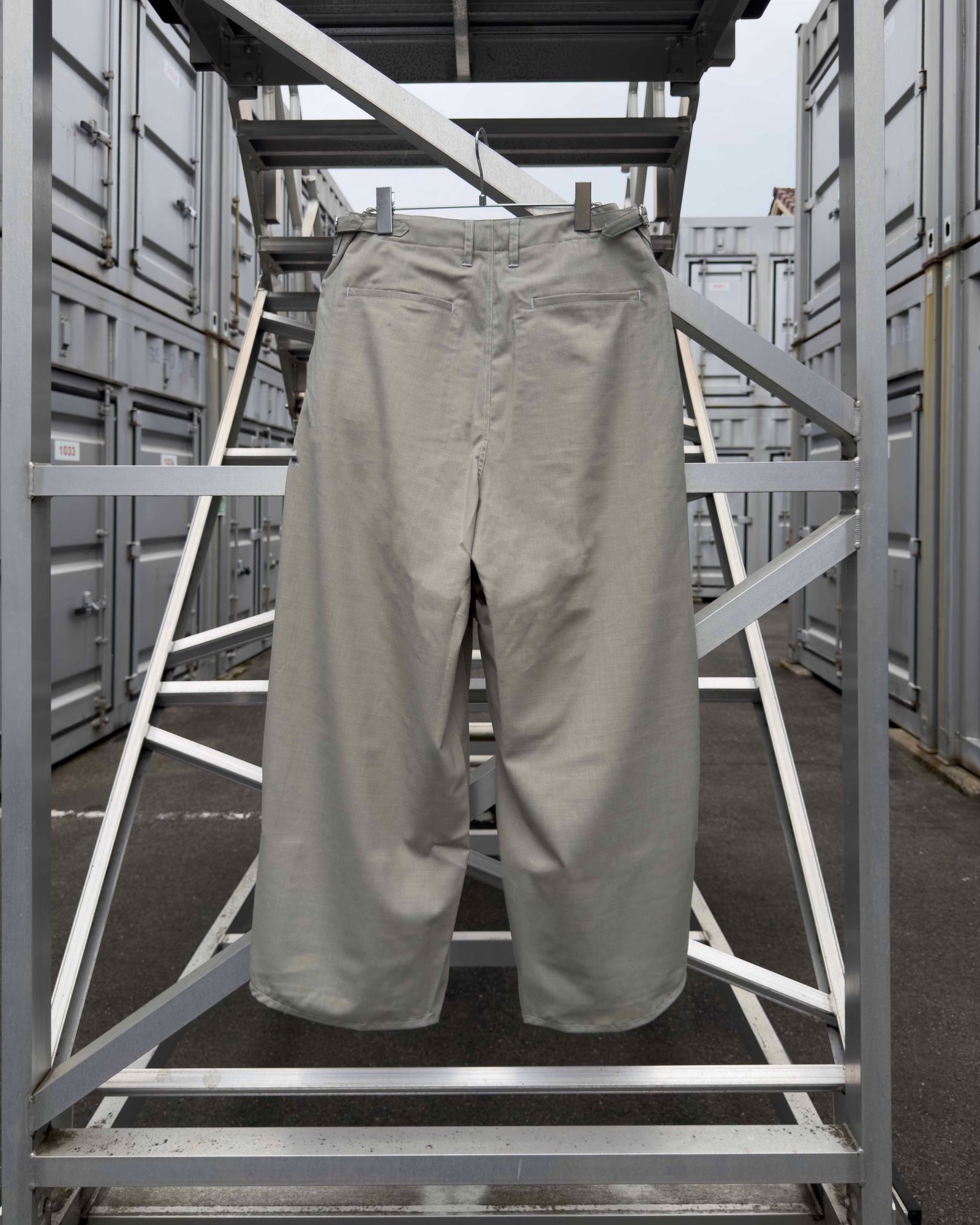 “Washable Super120’s” WIDE CEREMONY “MC” TROUSERS / Gray