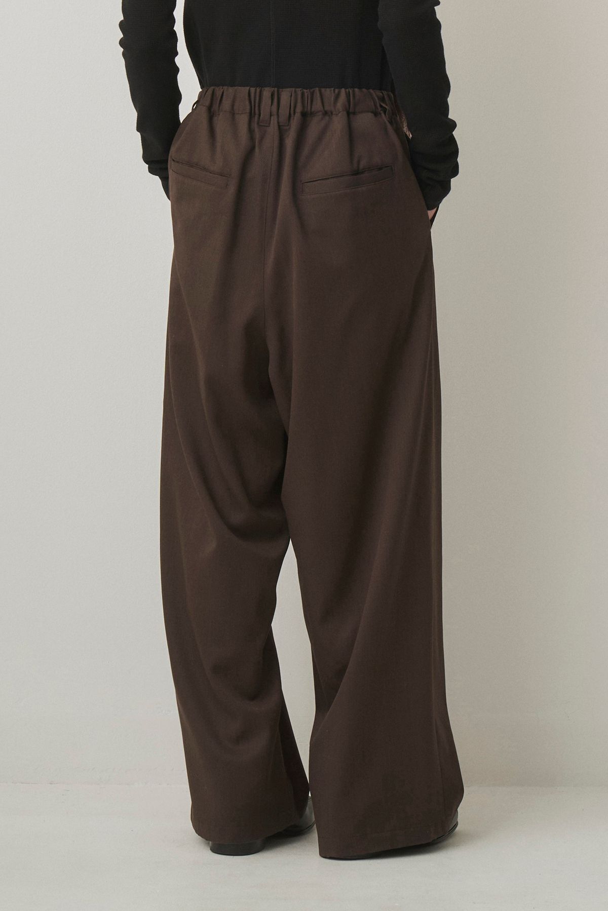 2TUCK WIDE EASY PANTS / BROWN