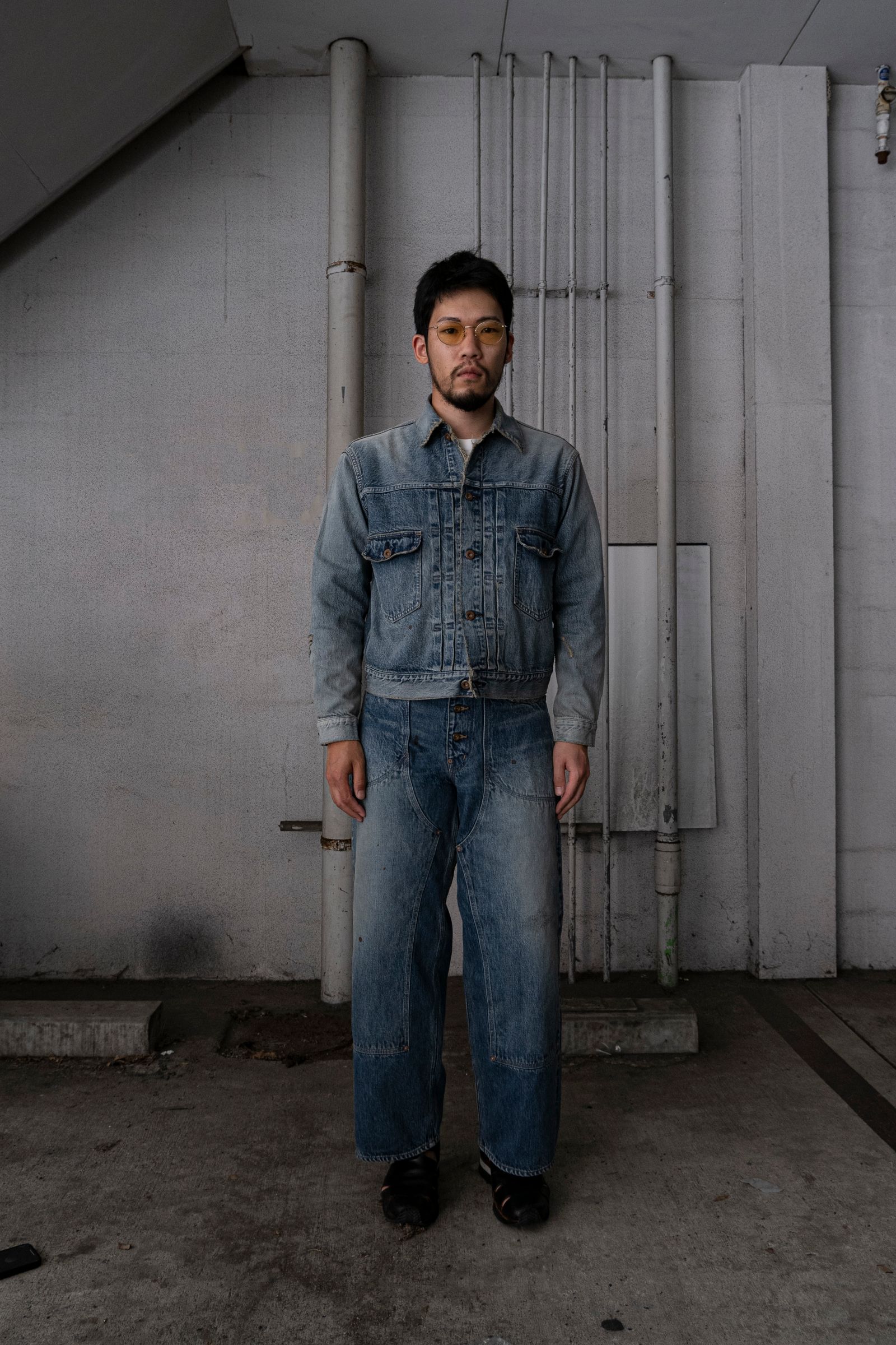 SUGARHILL - 【SUGARHILL×UNUSED】FADED DOUBLE KNEE DENIM PANTS ...