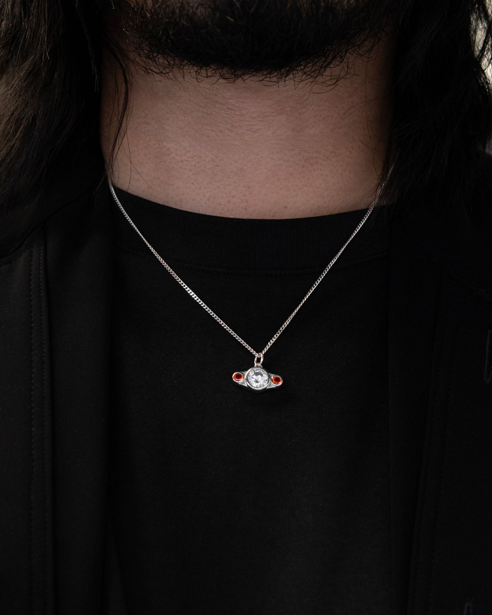 Cub Pendant / Silver/Clear
