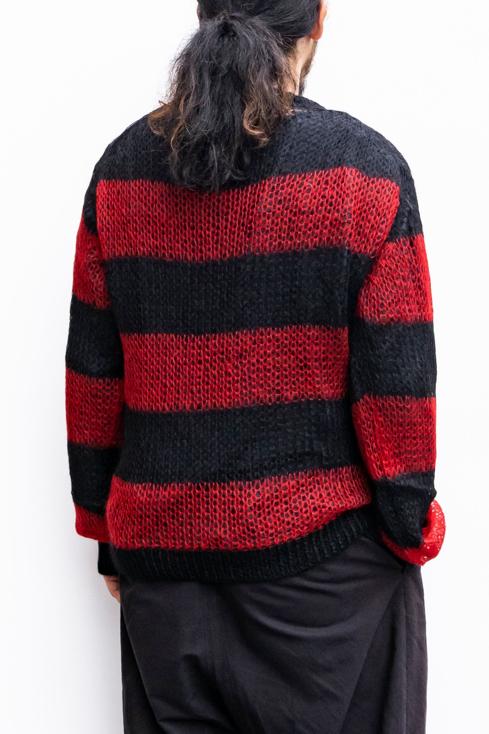 SUGARHILL - MOHAIR LOOSE STRIPE KNIT / RED | Retikle Online Store