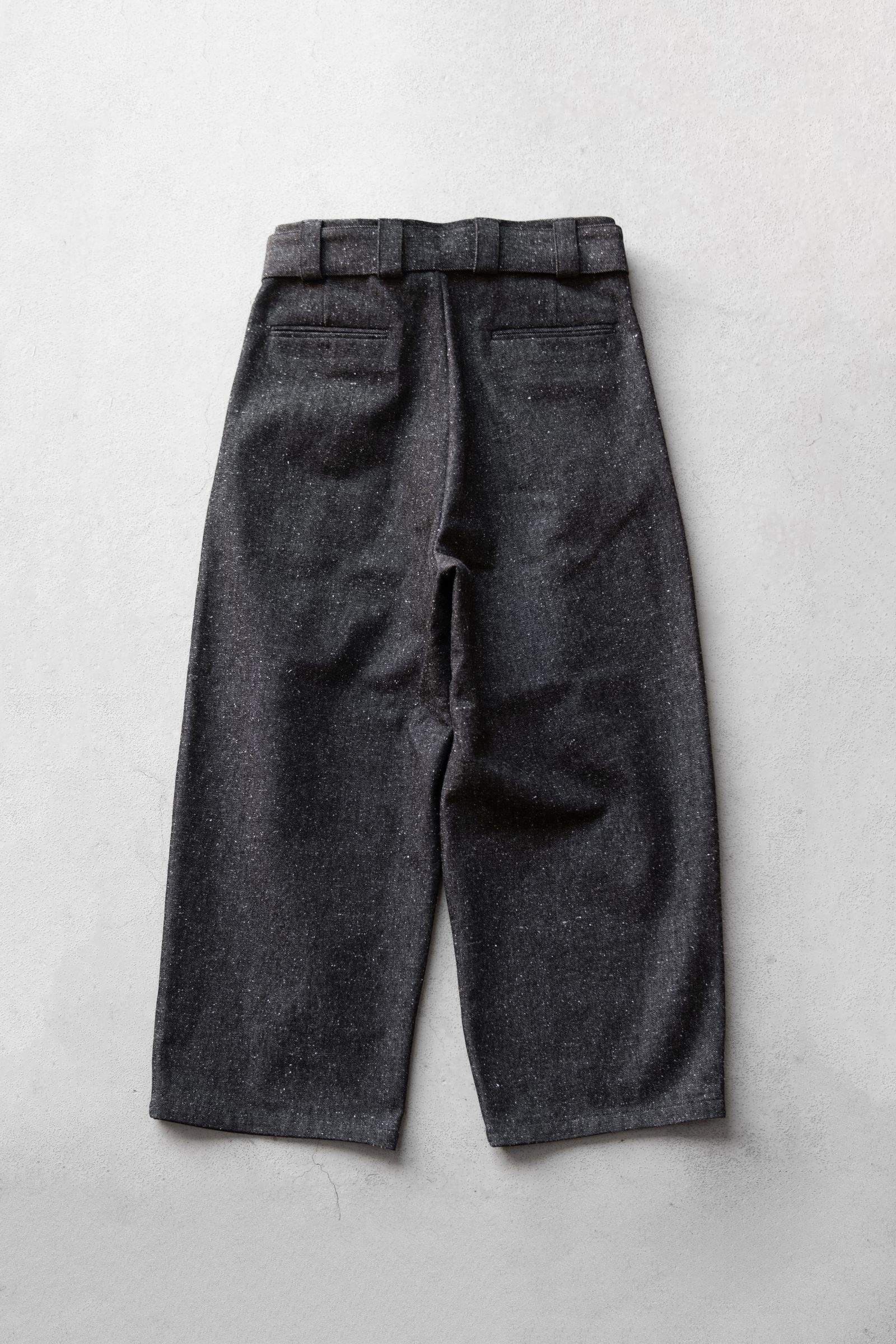 Silk Denim Wide Pants / Black