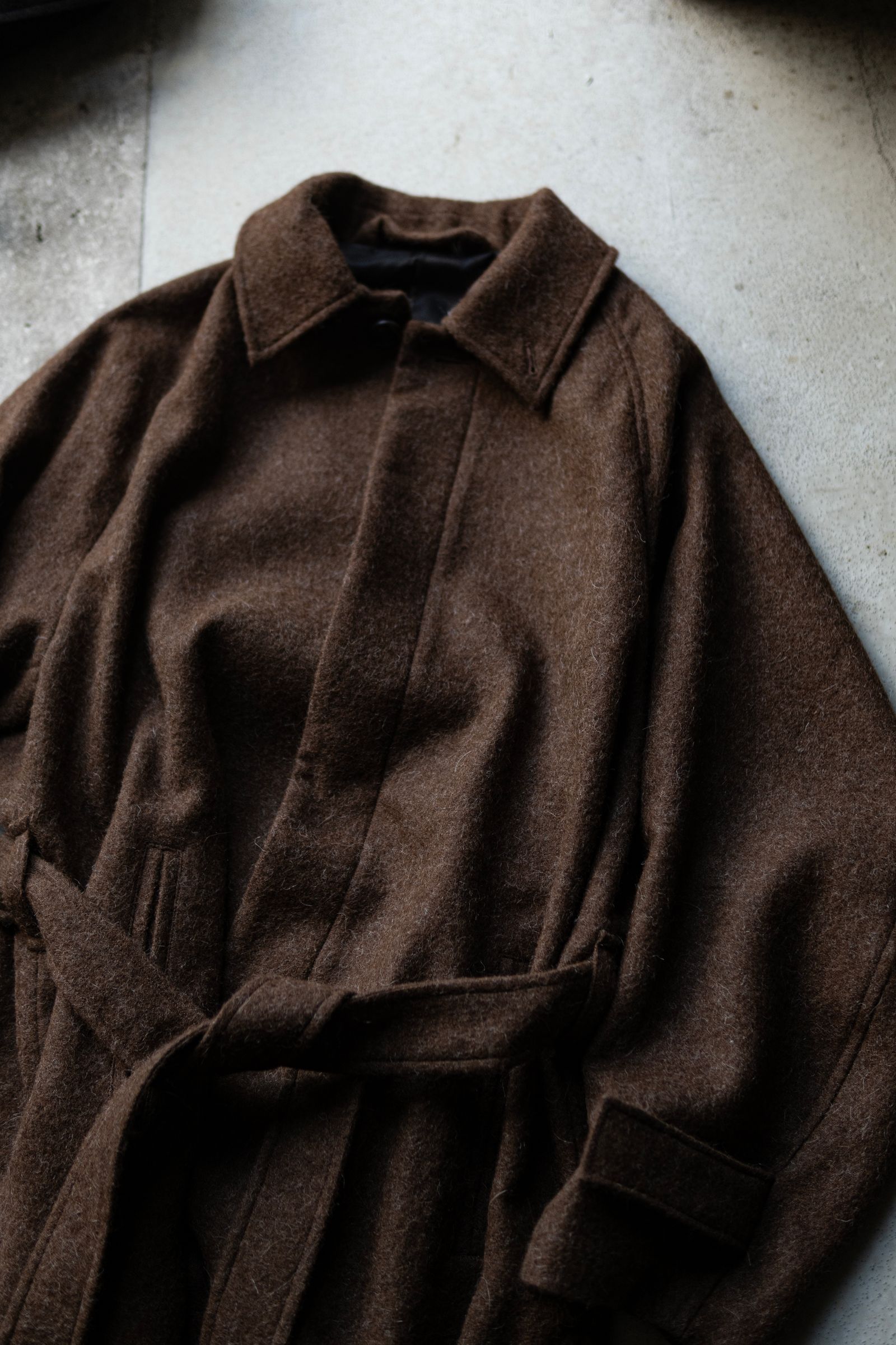 ALPACA OVERSIZE BALMACAN COAT / Natural Brown