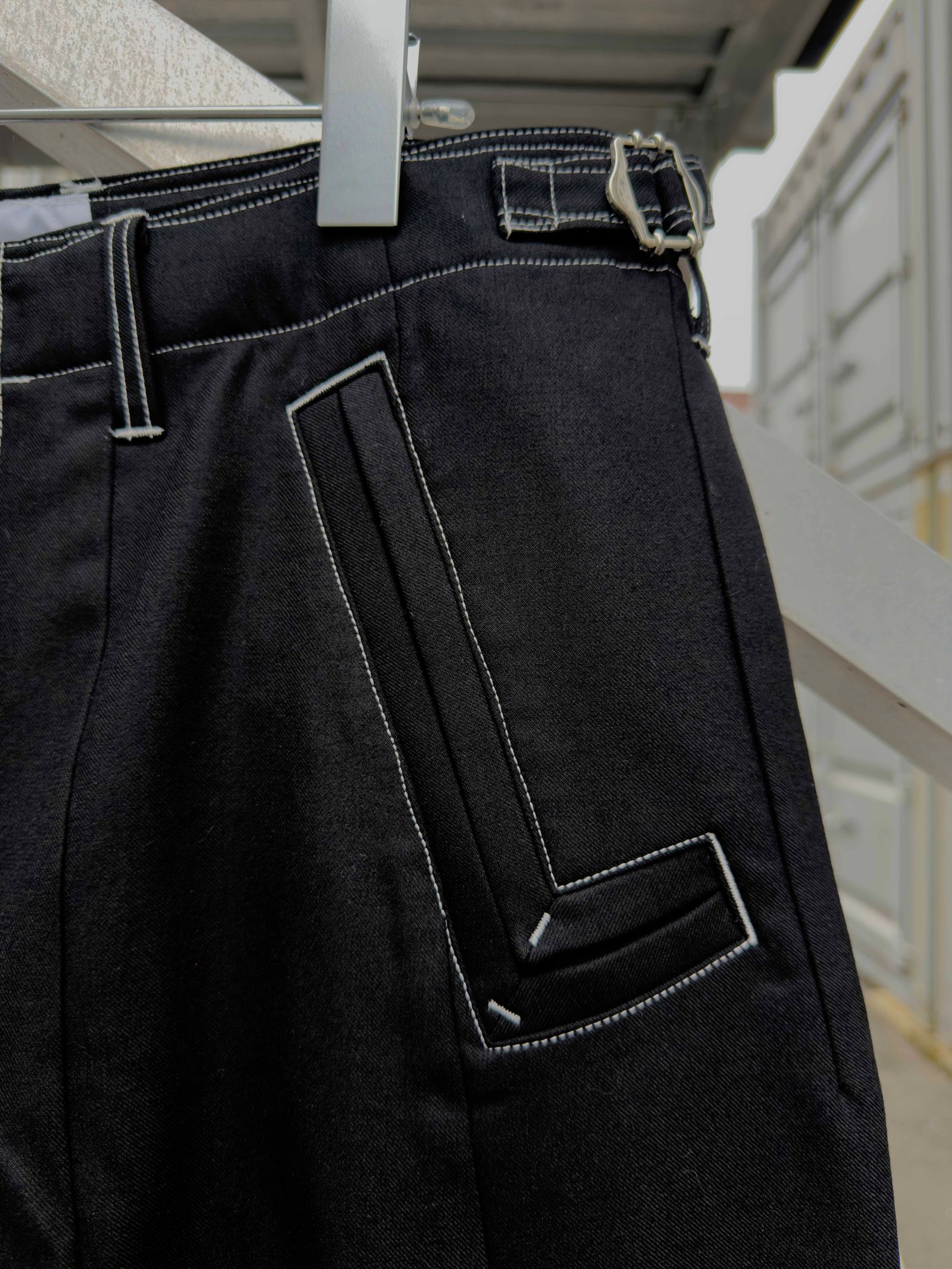 “Washable Super120’s” WIDE CEREMONY “MC” TROUSERS / Black