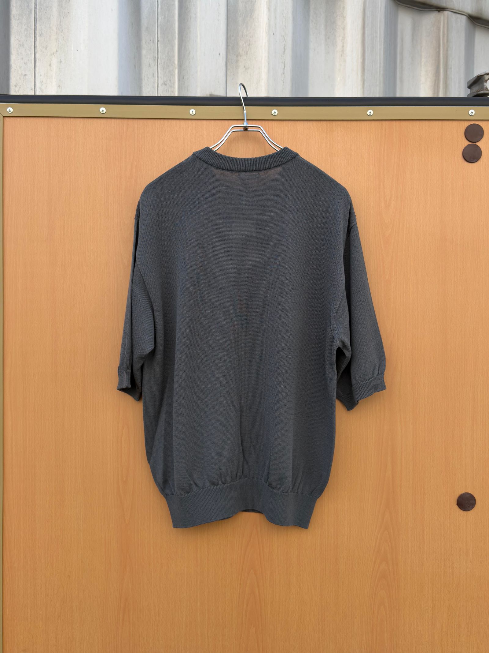 Wide knit T-Shirt / Gray
