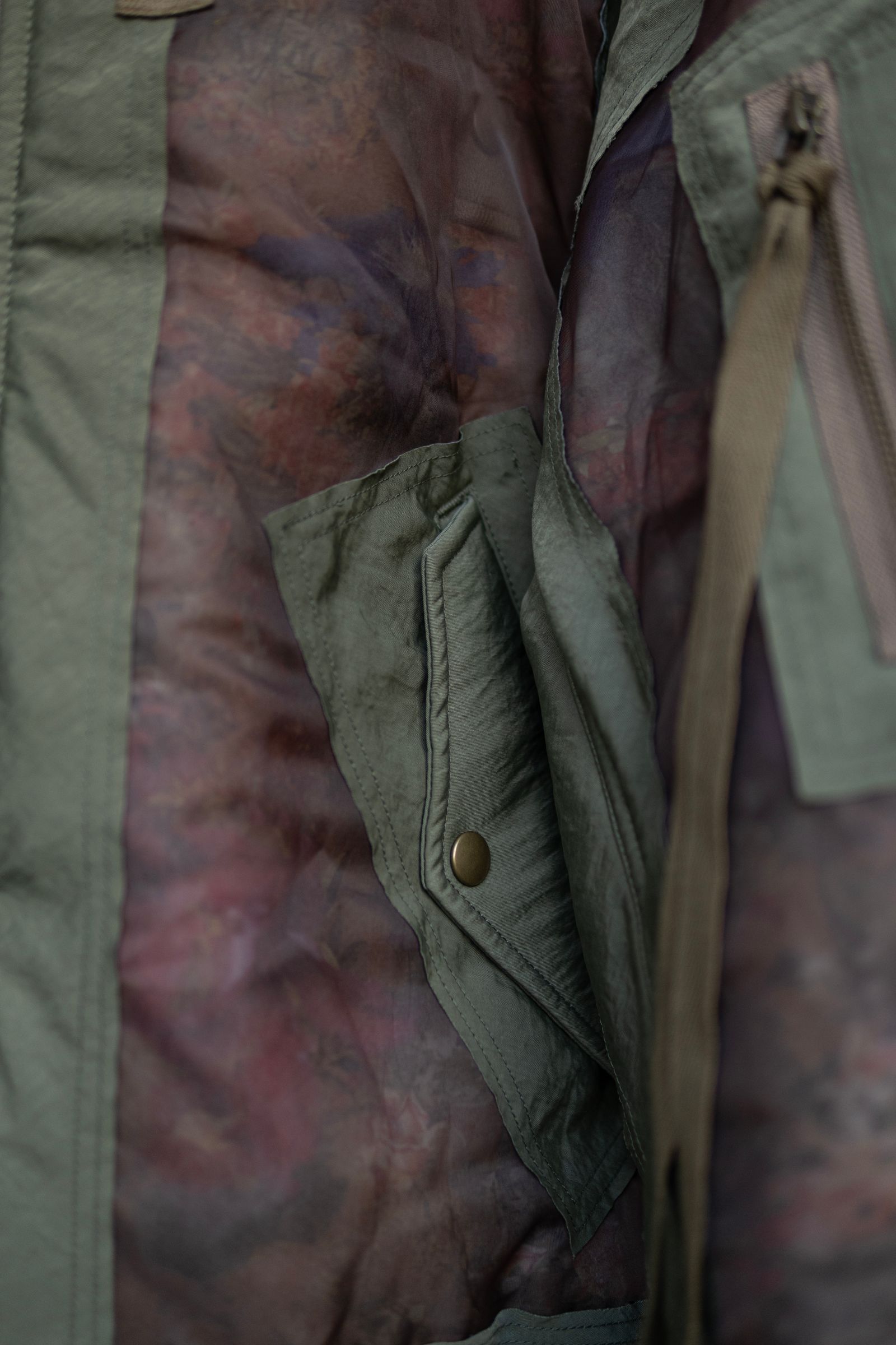 Floral printed sheer MA-1 / od