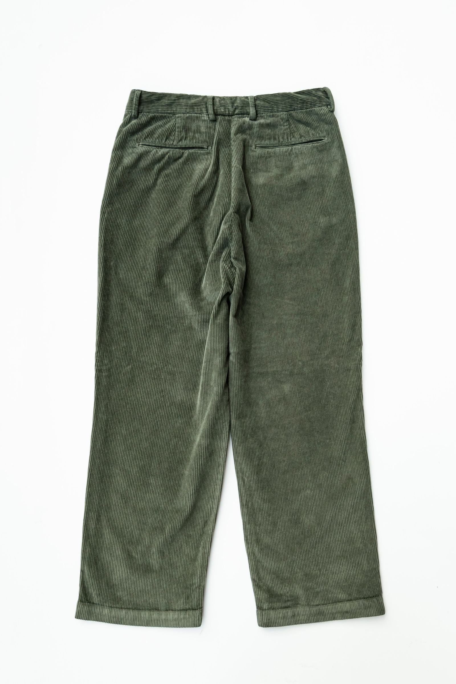 RICCARDO METHA - 1TUCK WIDE PANTS 8walle CORDUROY SOLID / OLIVE