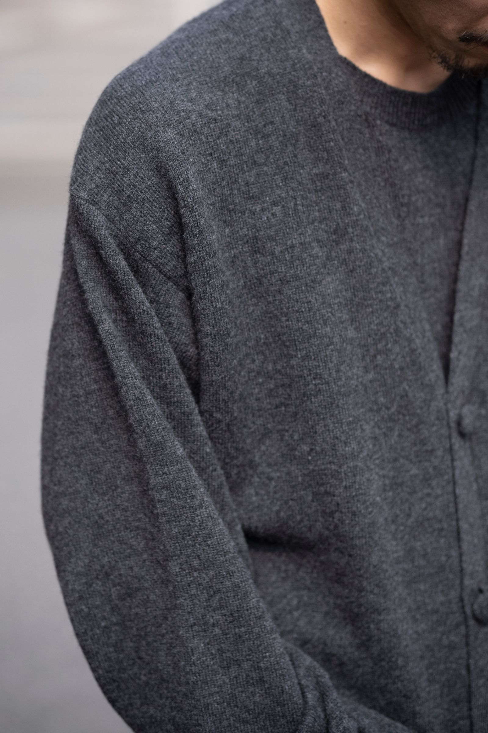 Blanc YM - Cashmere wool ensemble pullover / Gray | Retikle Online