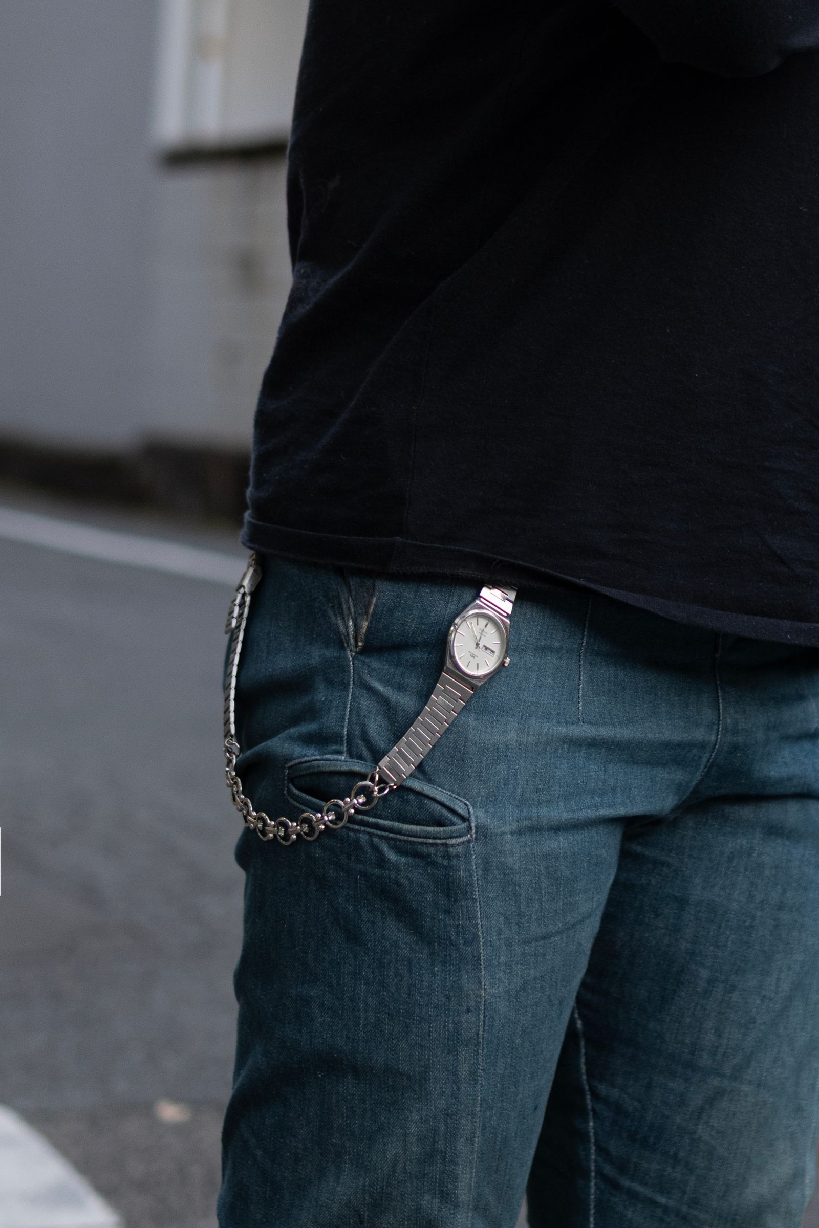 Vintage Watch Links Chain / Silver