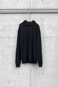ALPACA POLO COLLAR KNIT SHIRT / BLACK