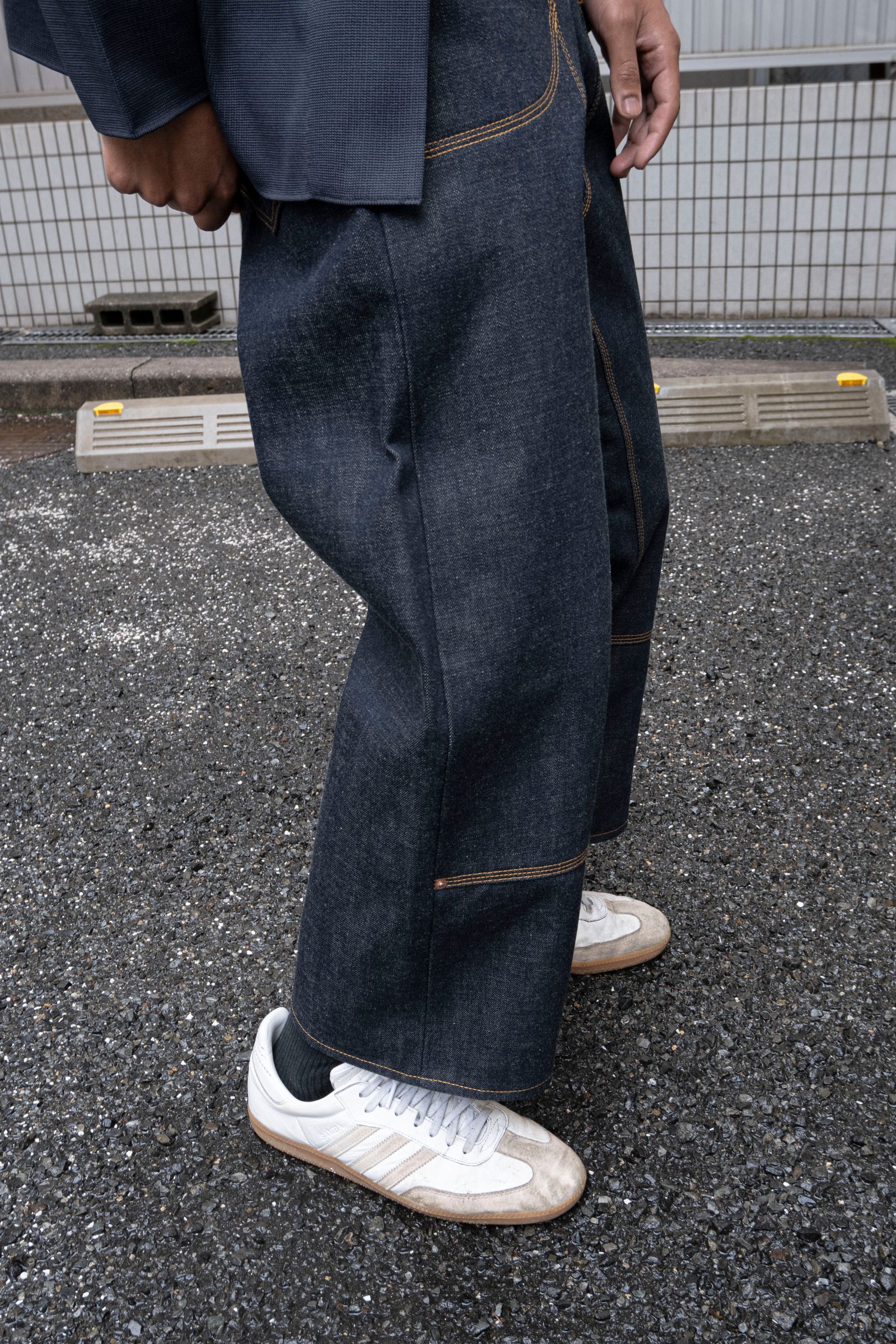 SUGARHILL - CLASSIC DOUBLE KNEE DENIM PANTS / RIGID INDIGO