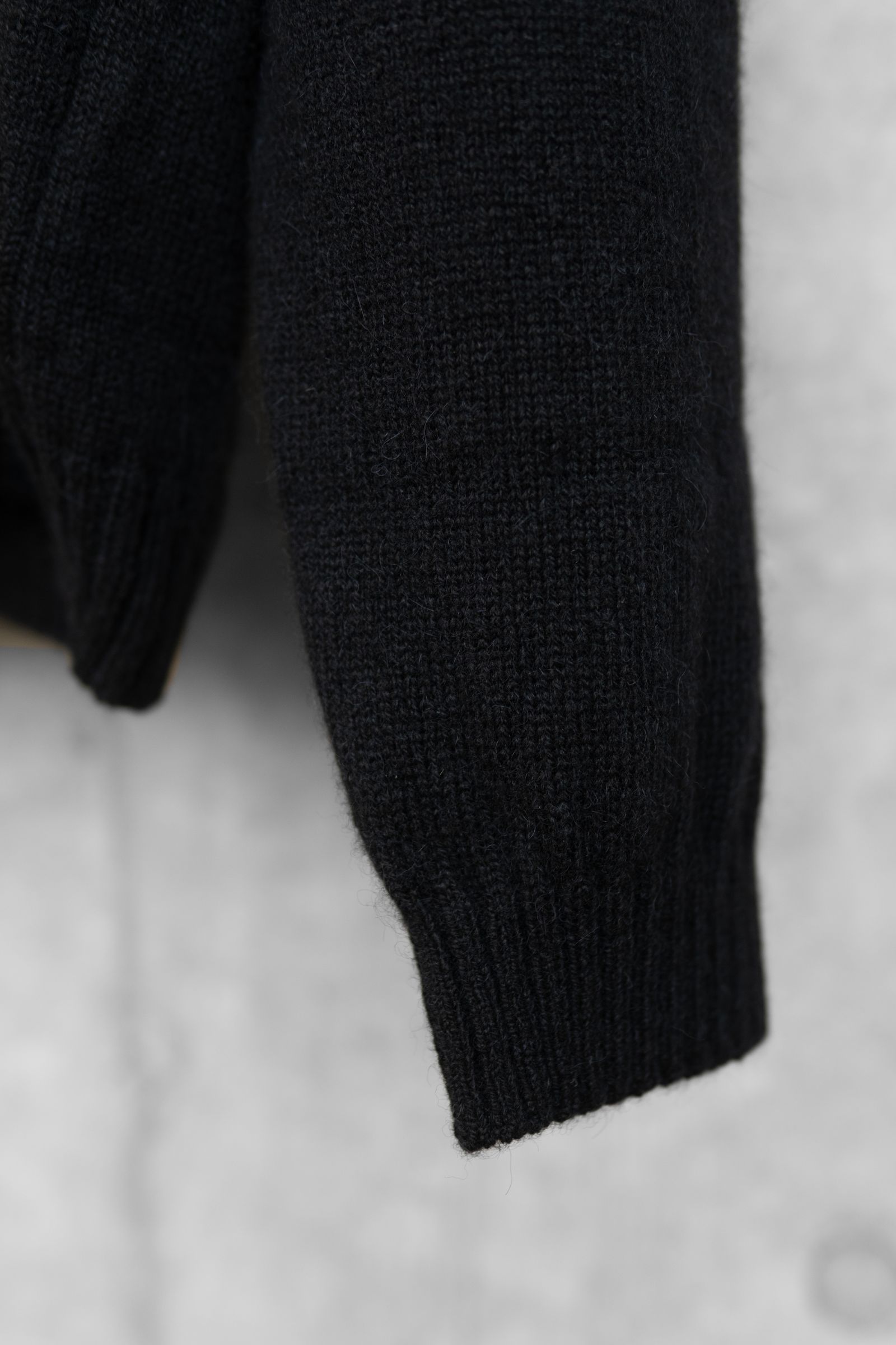 ALPACA POLO COLLAR KNIT SHIRT / BLACK