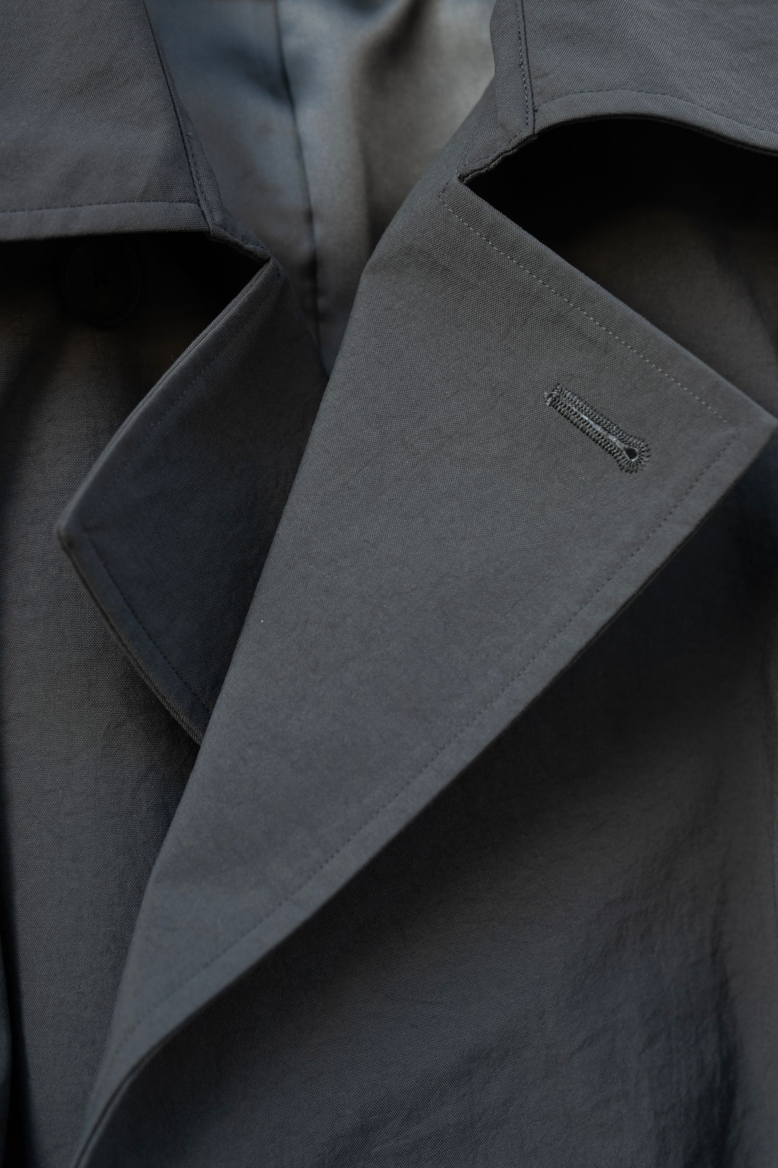 Blanc YM - Short Trench Coat / Blue-Gray | Retikle Online Store