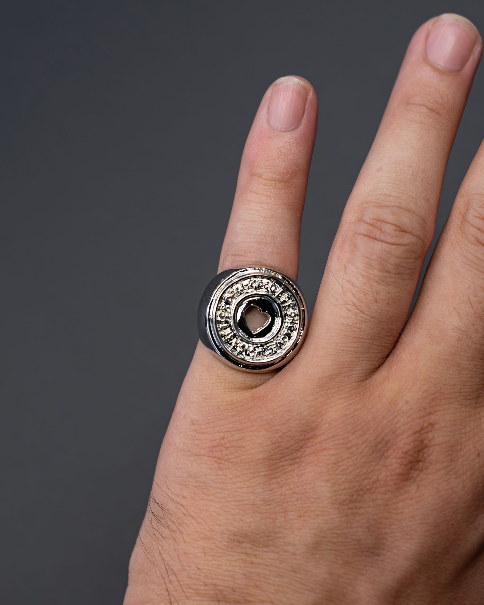 The Jazz Heart Coin Ring / Silver
