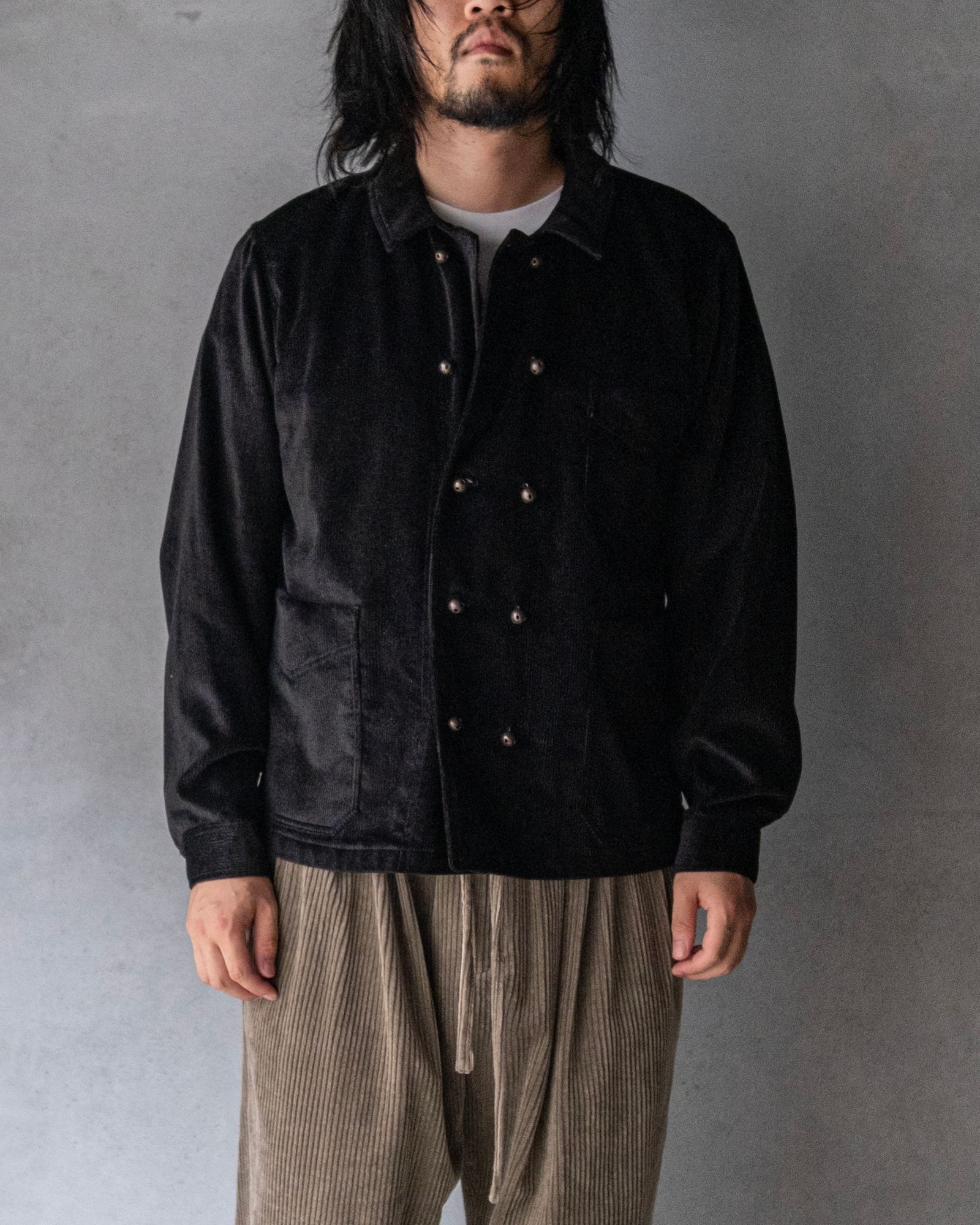 DOUBLE BREASTED COVERALL / BLACK
