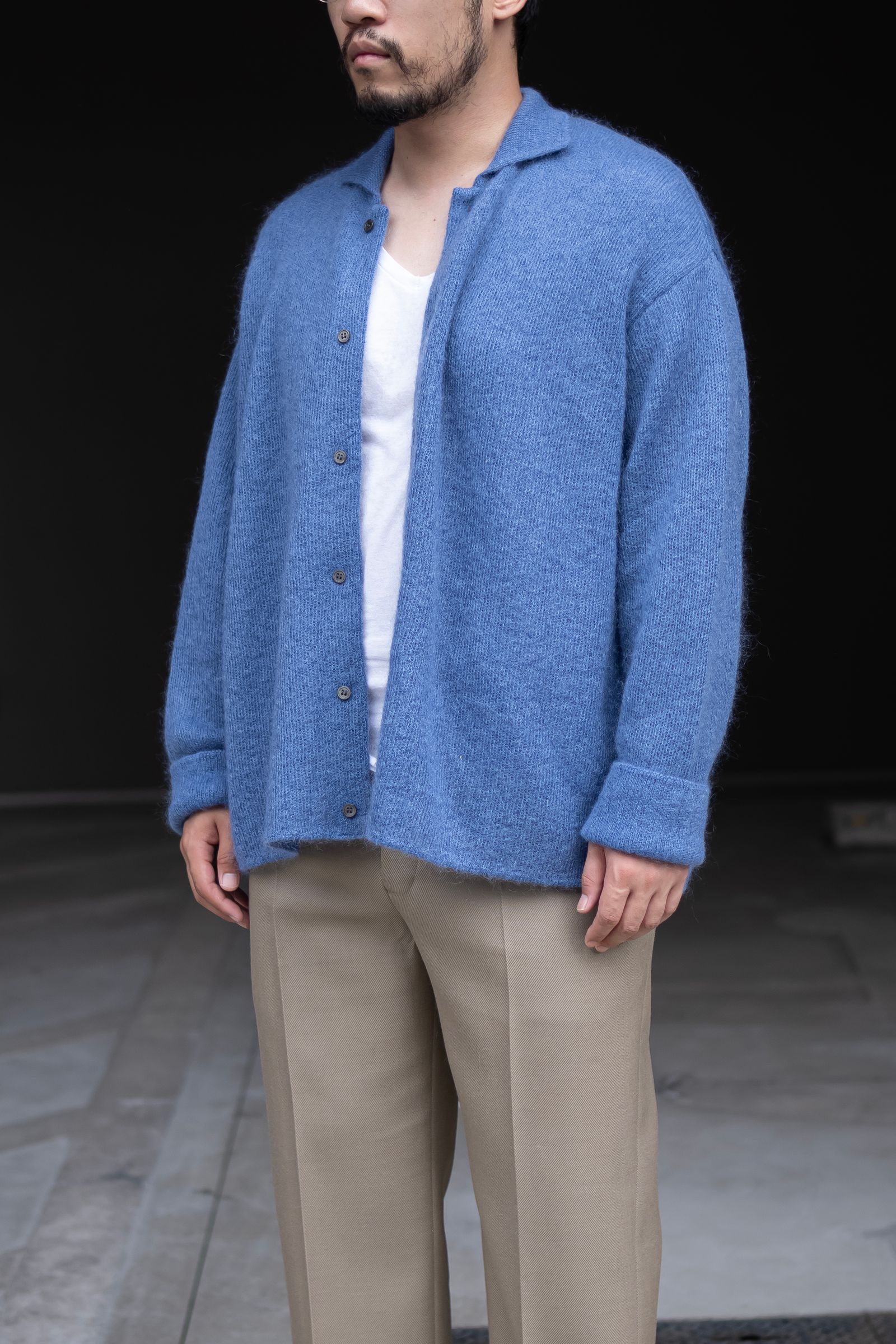 Blanc YM - Kid Mohair Knit Shirt / Gray | Retikle Online Store