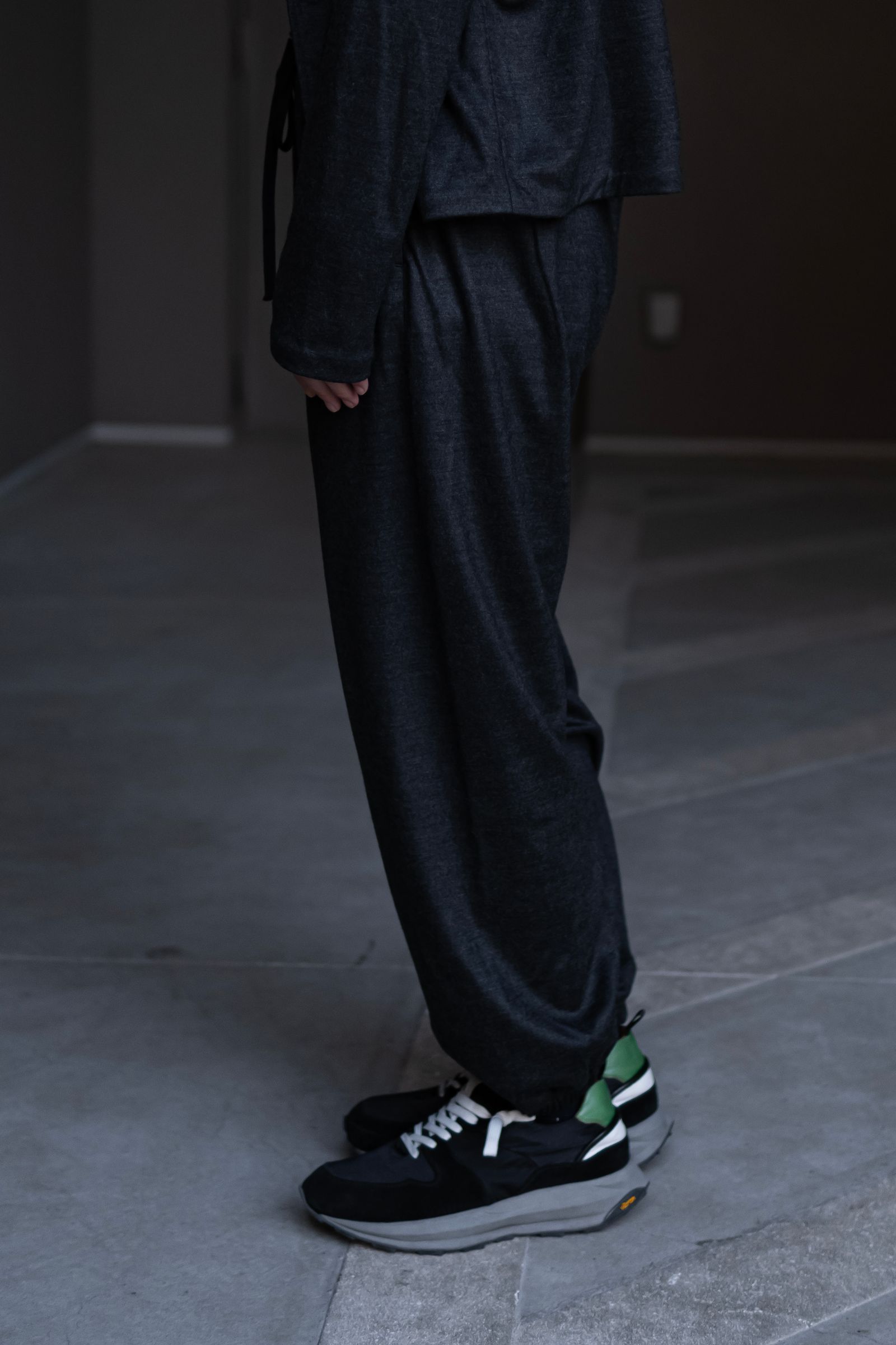 Italian jersey wide pants / gray