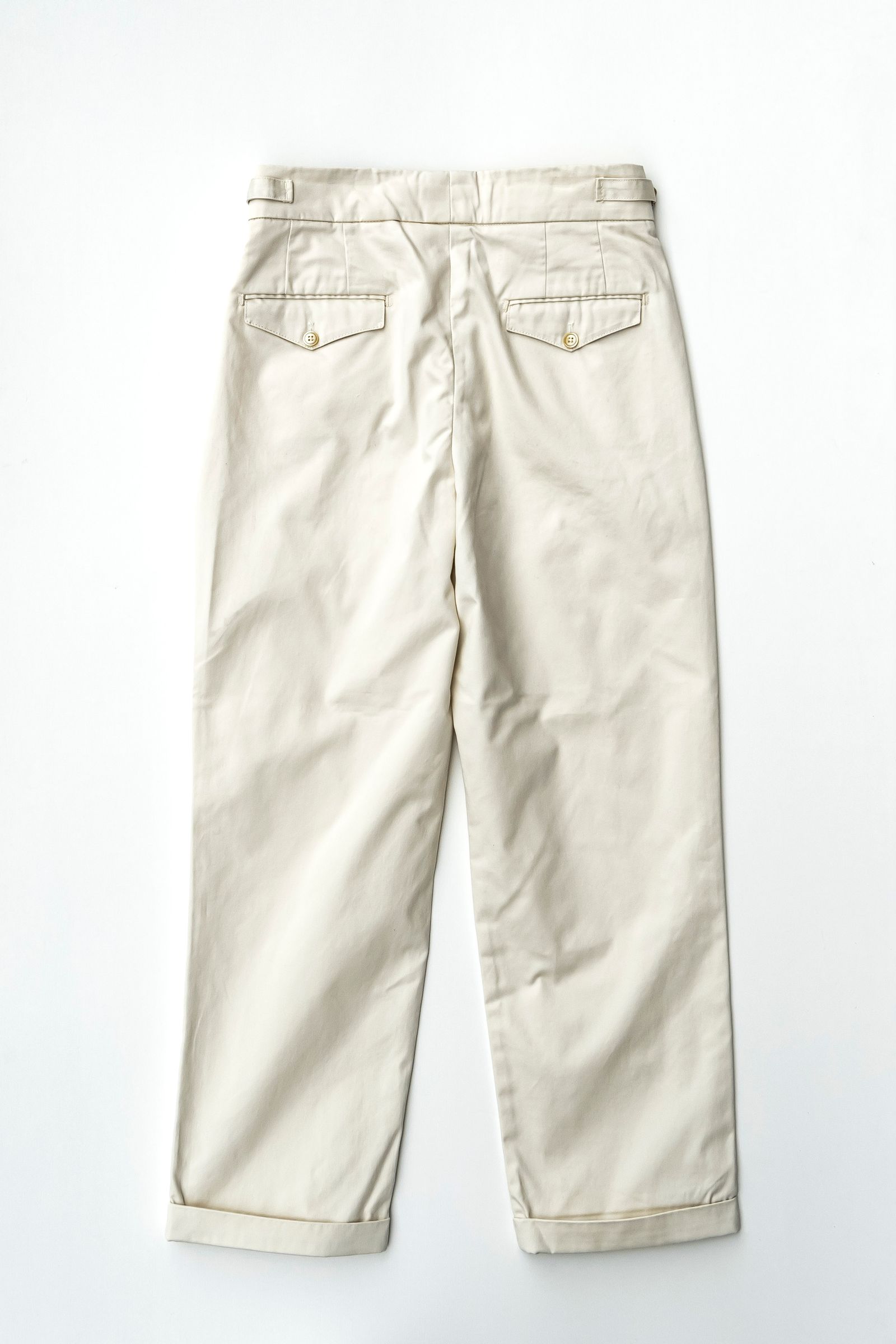 NEW 2TUCK BELTLESS TROUSERS COLD MATCED / OFF