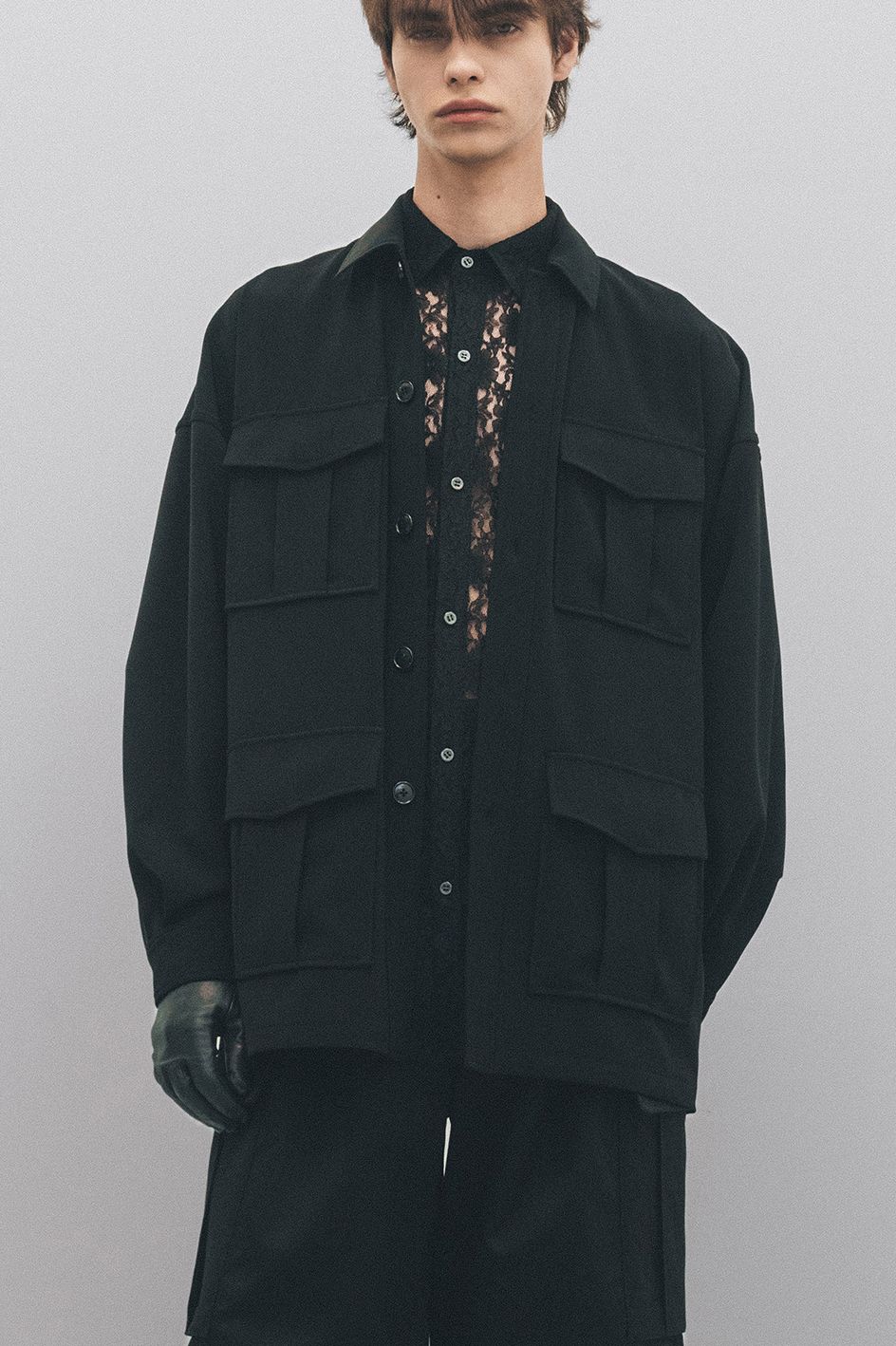 OVERSIZED SAFARI JACKET / BLACK