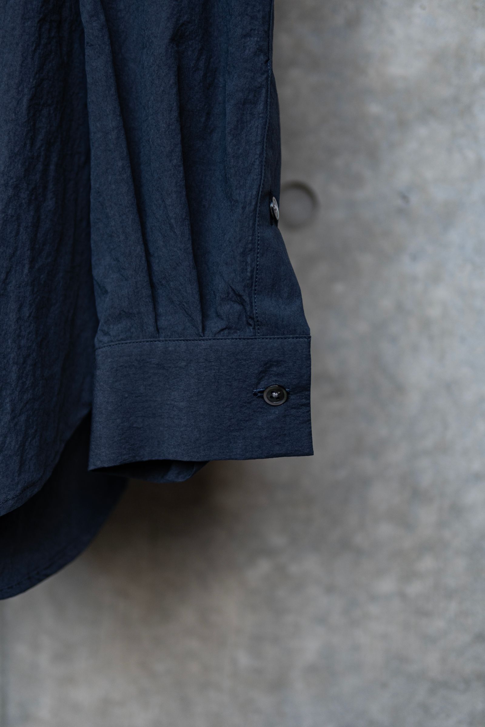 COTTON NYLON WIDE SHIRT / DALL NAVY