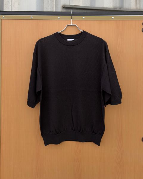 Wide knit T-Shirt / Black