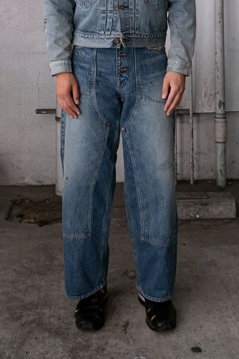 【SUGARHILL×UNUSED】FADED DOUBLE KNEE DENIM PANTS PRODUCTED BY UNUSED