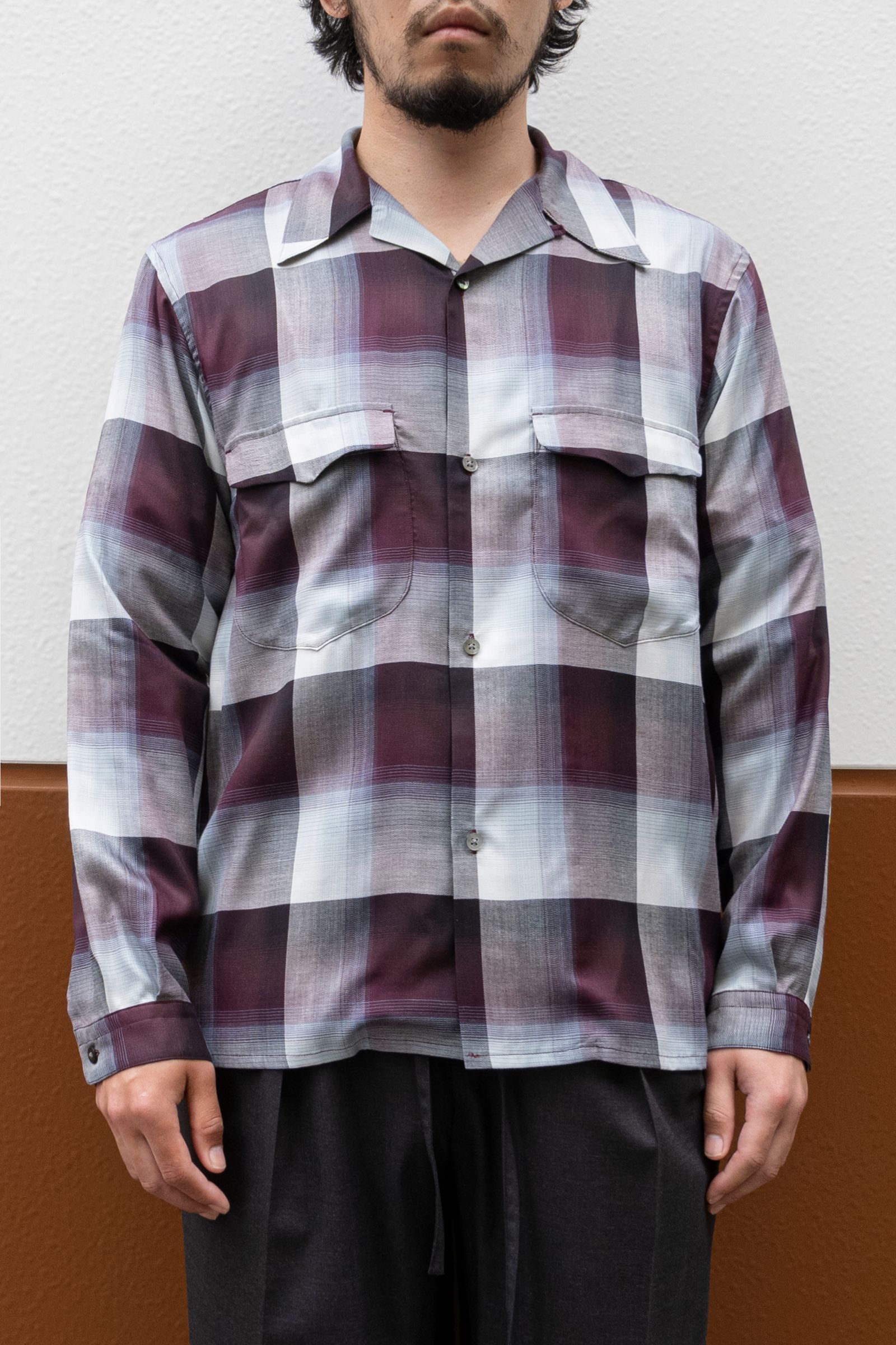 SUGARHILL - OMBRE OPEN COLLER SHIRT / PURPLE | Retikle Online Store