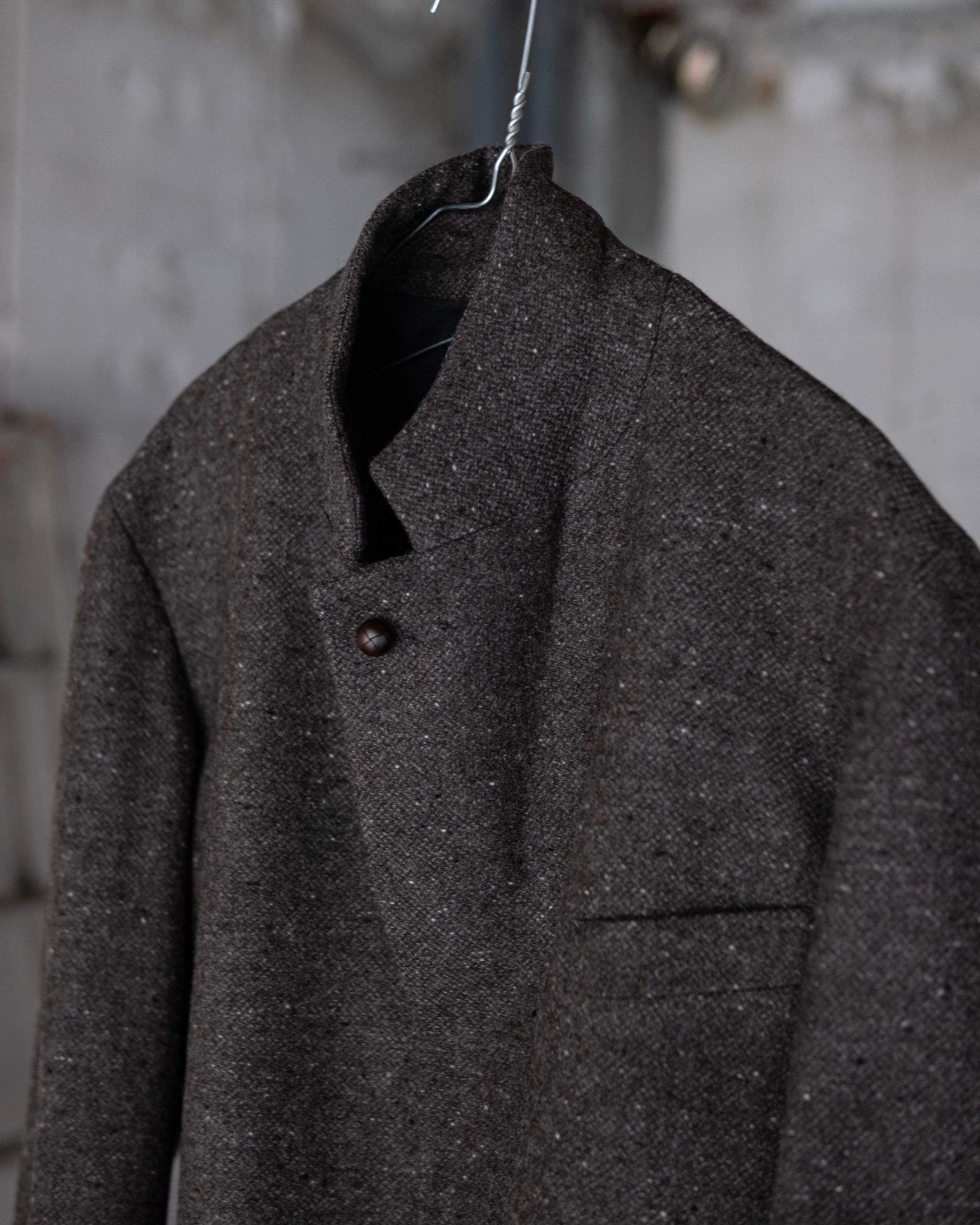 SINGLE-BREASTED 2BUTTON COMFORT-FIT LINED JACKET / MOCHA GREY