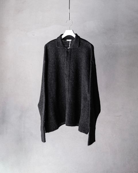 Kid Mohair Knit Shirts / Black