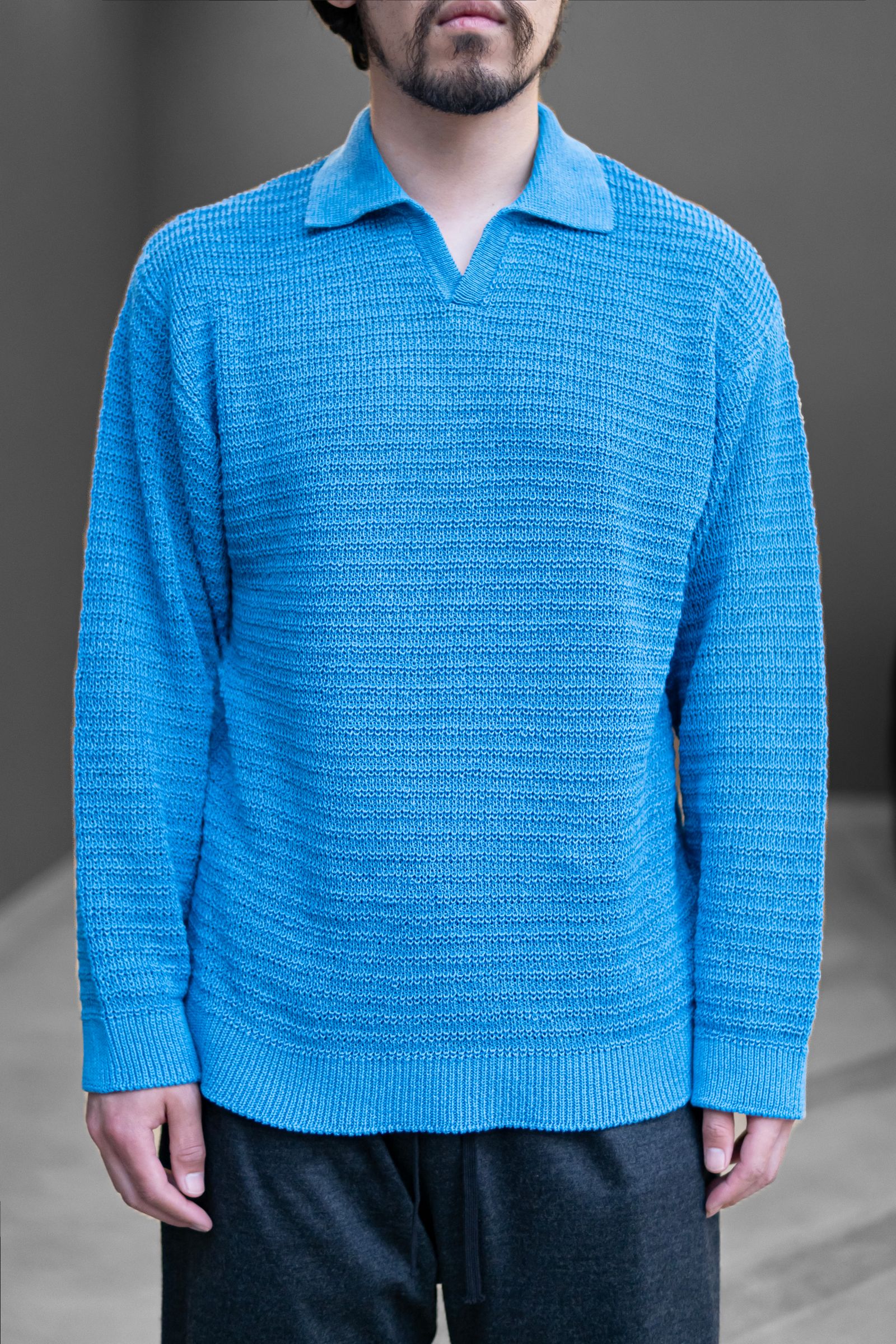 Blanc YM - Skipper Knit Shirt / Pastel Blue | Retikle Online Store