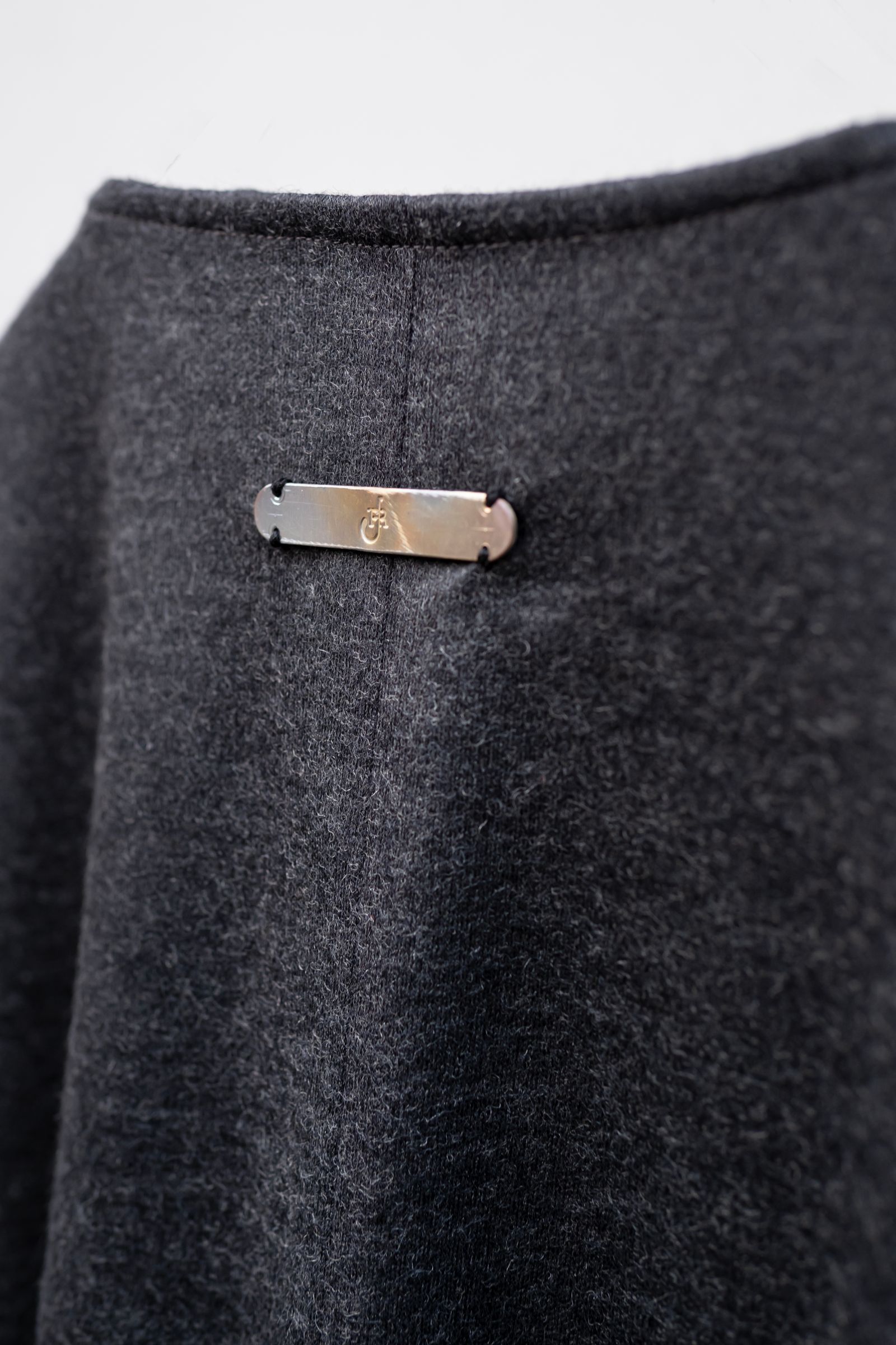 Italian jersey crewneck cardigan / gray